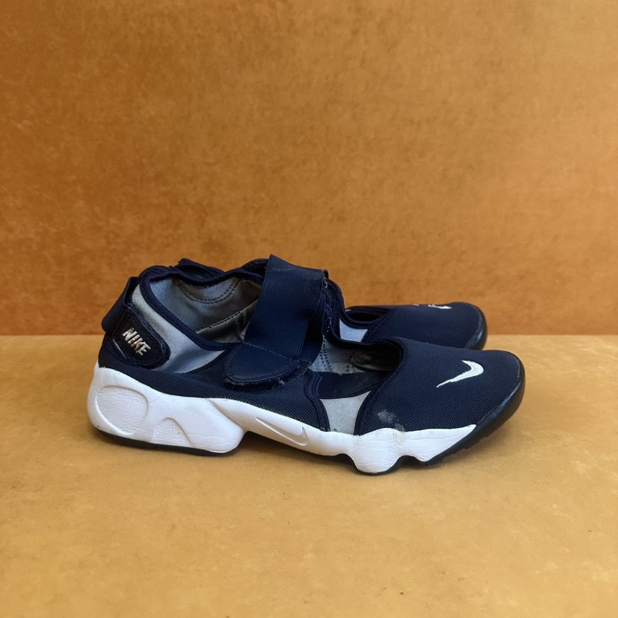 Nike Nike Rift Sandals Sneakers Rare Mini Swoosh Hype Navy White Size US 8.5 / IT 38.5 - 1 Thumbnail
