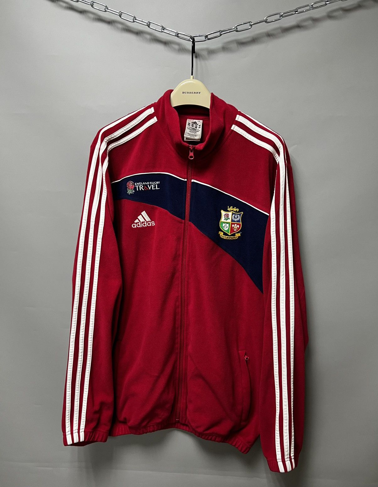 Adidas × Vintage Adidas British Irish Lions Training Fleece Jacket Rugby Zip Size US L / EU 52-54 / 3 - 1 Thumbnail