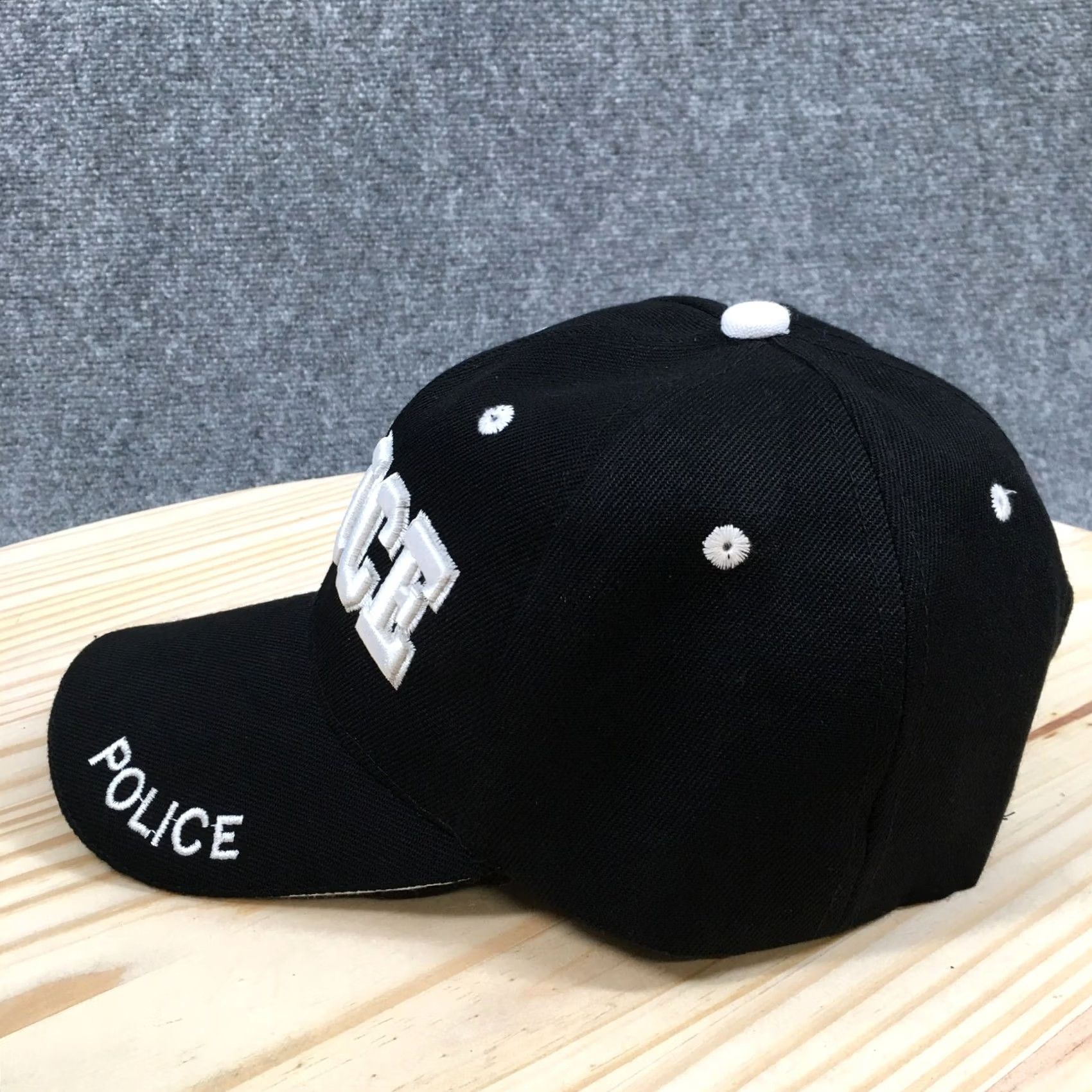 Vintage Baseball Cap Police Unisex Black One Size Adjustable Curved Brim Embroidered Size ONE SIZE - 6 Thumbnail