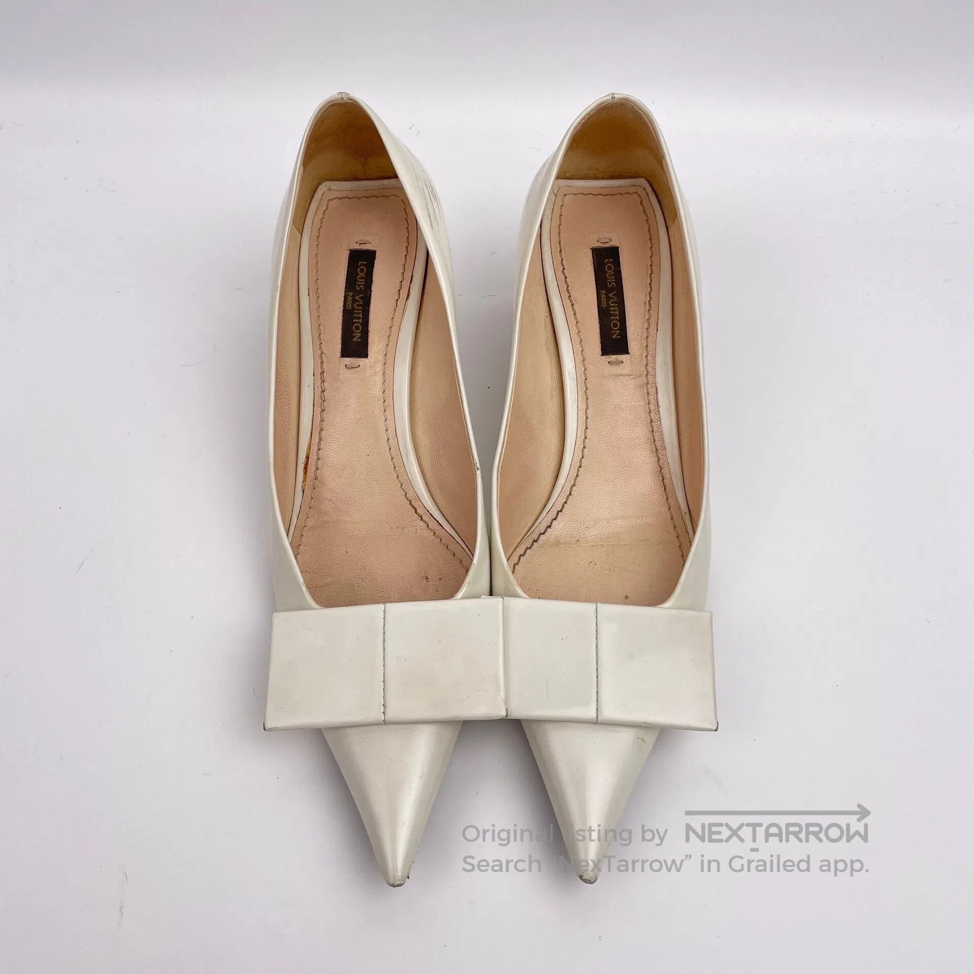 Louis Vuitton Louis Vuitton White Bow Decorated Diamond-Studded Pointed Size US 5.5 / IT 35.5 - 2 Thumbnail