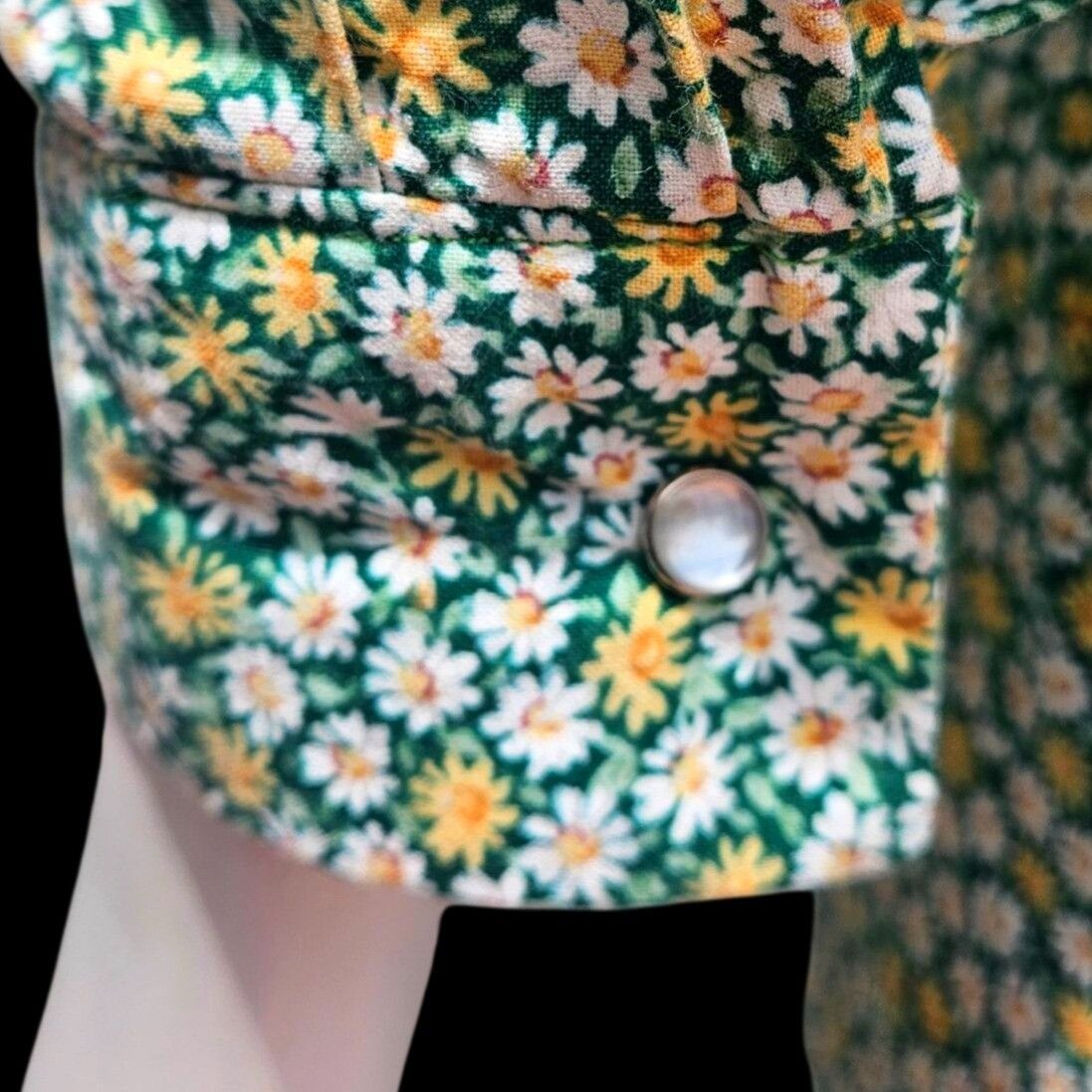 Handmade 70s 80s Handmade Western Snap Shirt Daisy Floral Patchwork C Size US L / EU 52-54 / 3 - 7 Thumbnail