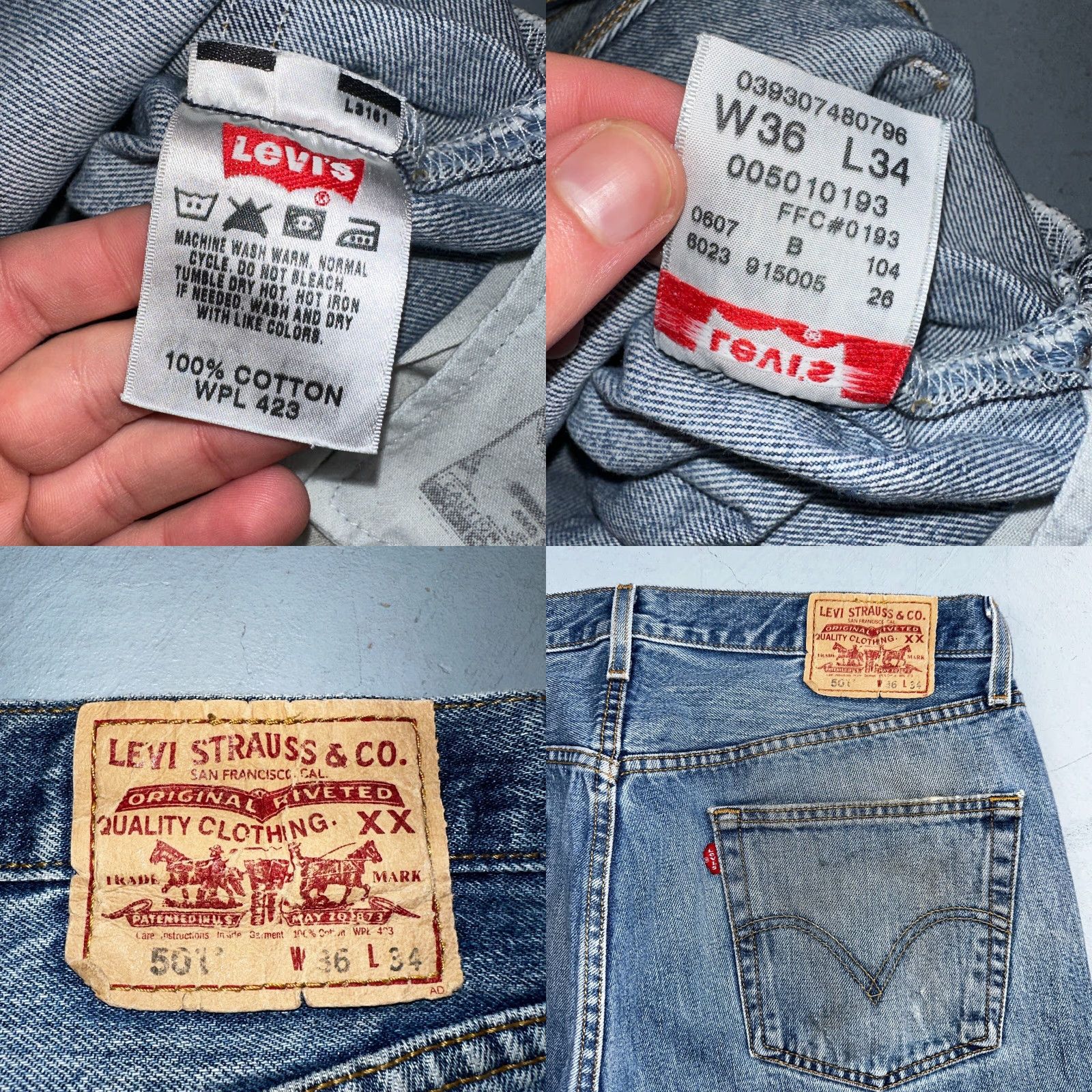 Levi's VINTAGE Levi's 501 Jeans Men 36x34 Blue Mid Wash 90s Straight Denim Cotton Button Closure Active Classic Size US 36 / EU 52 - 9 Thumbnail