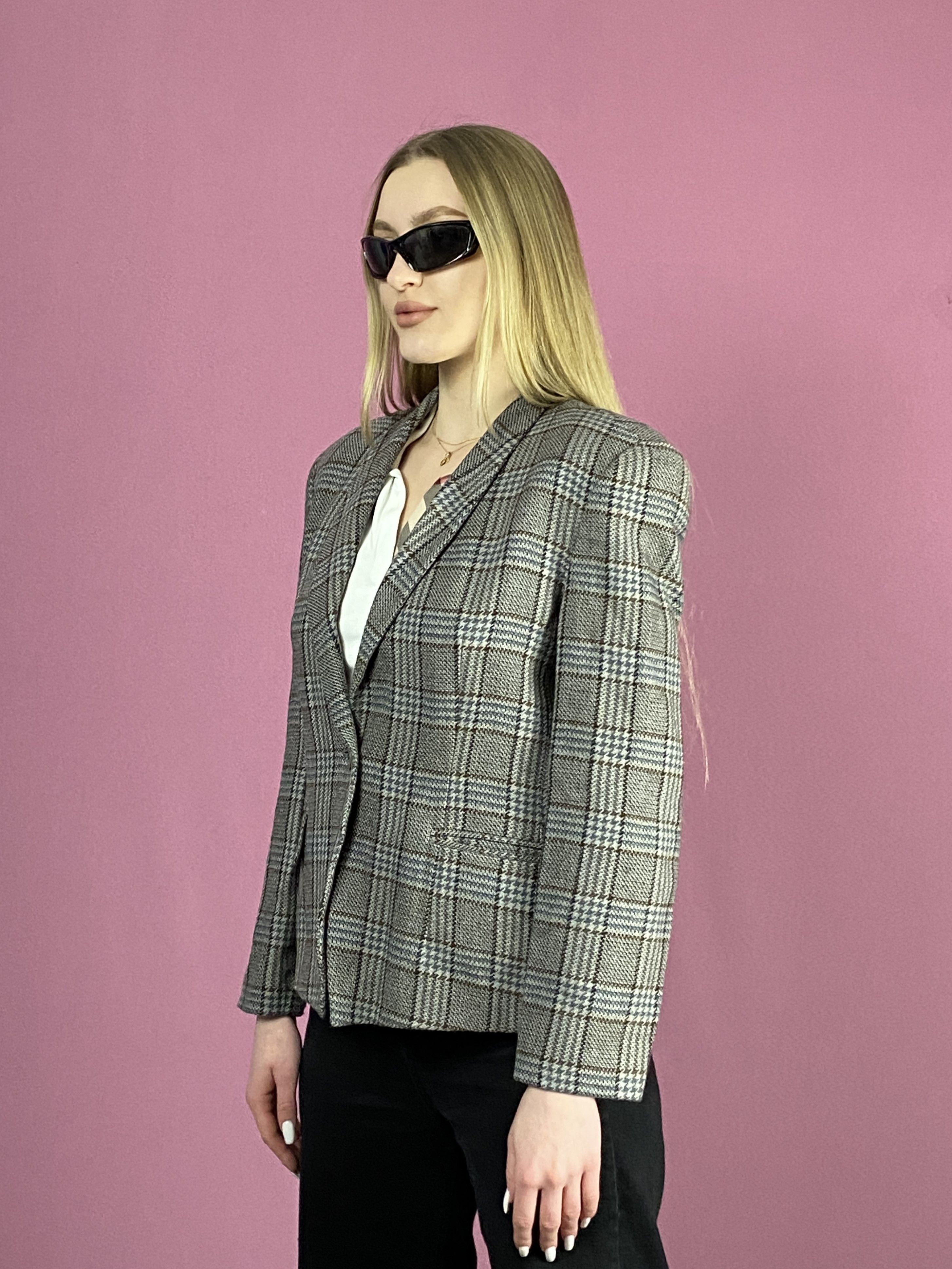 Armani × Giorgio Armani × Vintage 90s Giorgio Armani Vintage Women's Plaid Blazer Jacket - M Size M / US 6-8 / IT 42-44 - 2 Thumbnail
