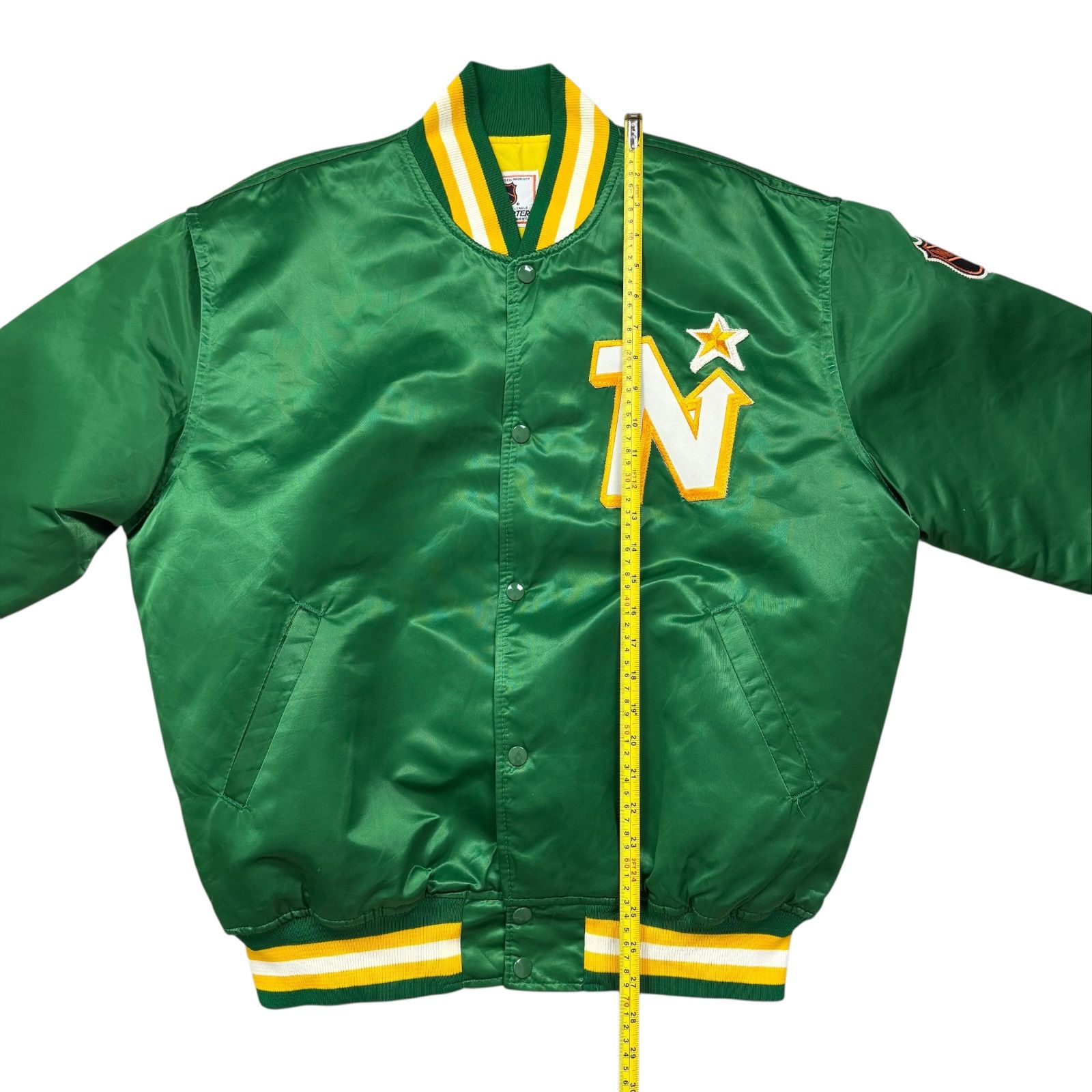 NHL VTG 90s MINNESOTA NORTH STARS STARTER SATIN BOMBER JACKET Size US XL / EU 56 / 4 - 7 Thumbnail