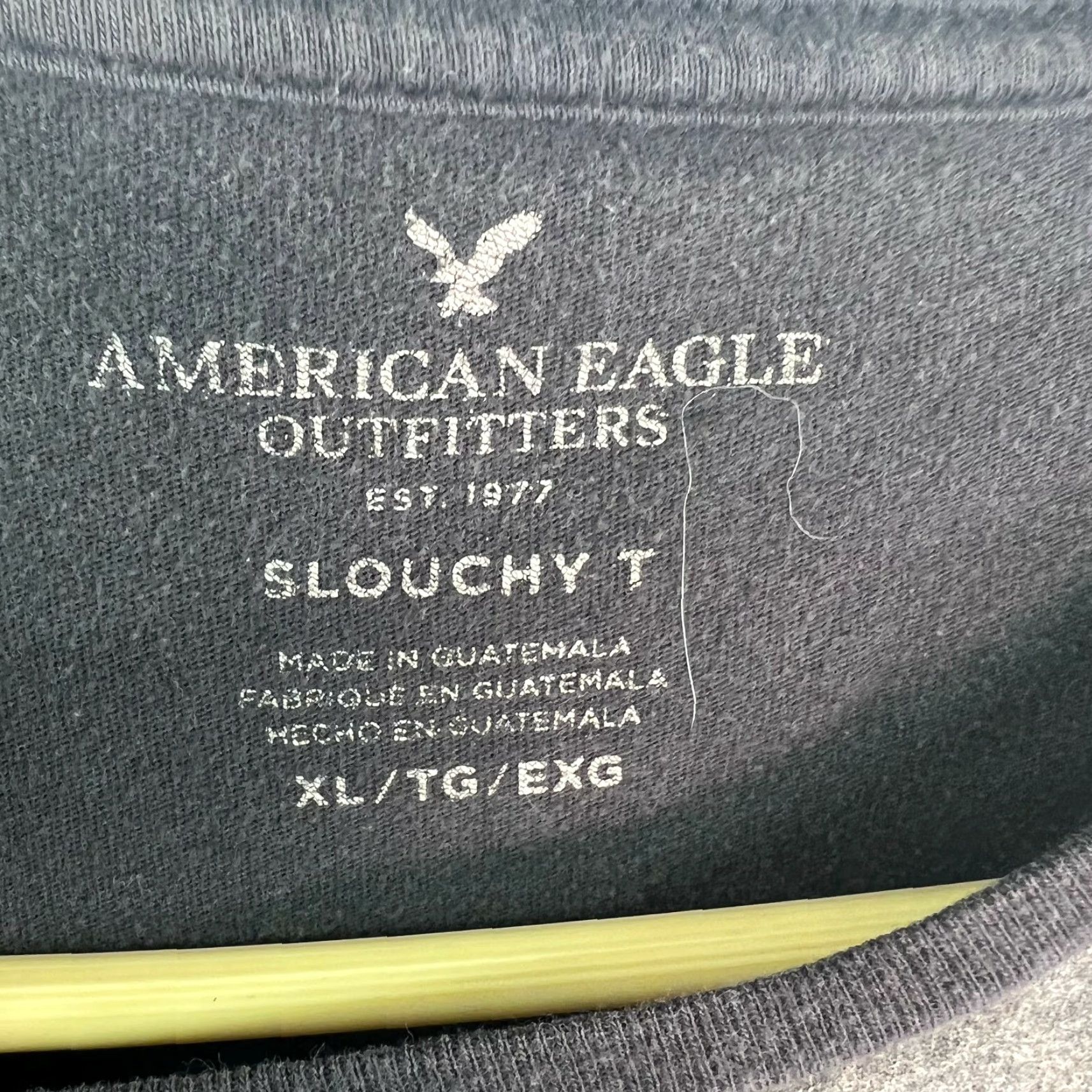 American Eagle Outfitters American Eagle Outfitters Mens T Shirt Core: American Flag Black Slouchy XL Crew Neck Graphic Print, 100% Cotton, Short Sleeve, Pullover, Easy Care Size US XL / EU 56 / 4 - 6 Thumbnail