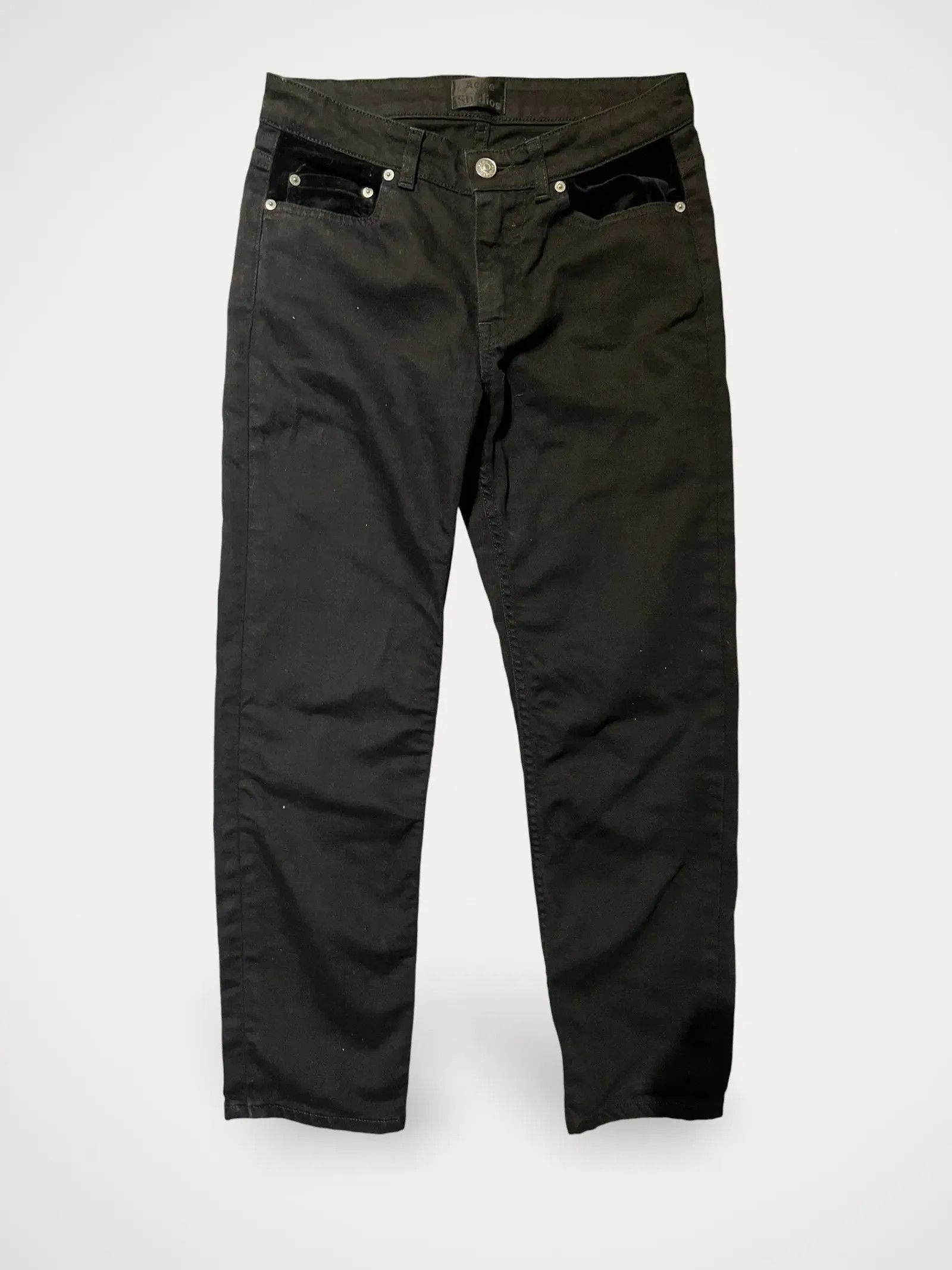 Acne Studios Acne Studios Acne Row Black Velvet Jeans Size 25" / US 0 / IT 36 - 1 Thumbnail