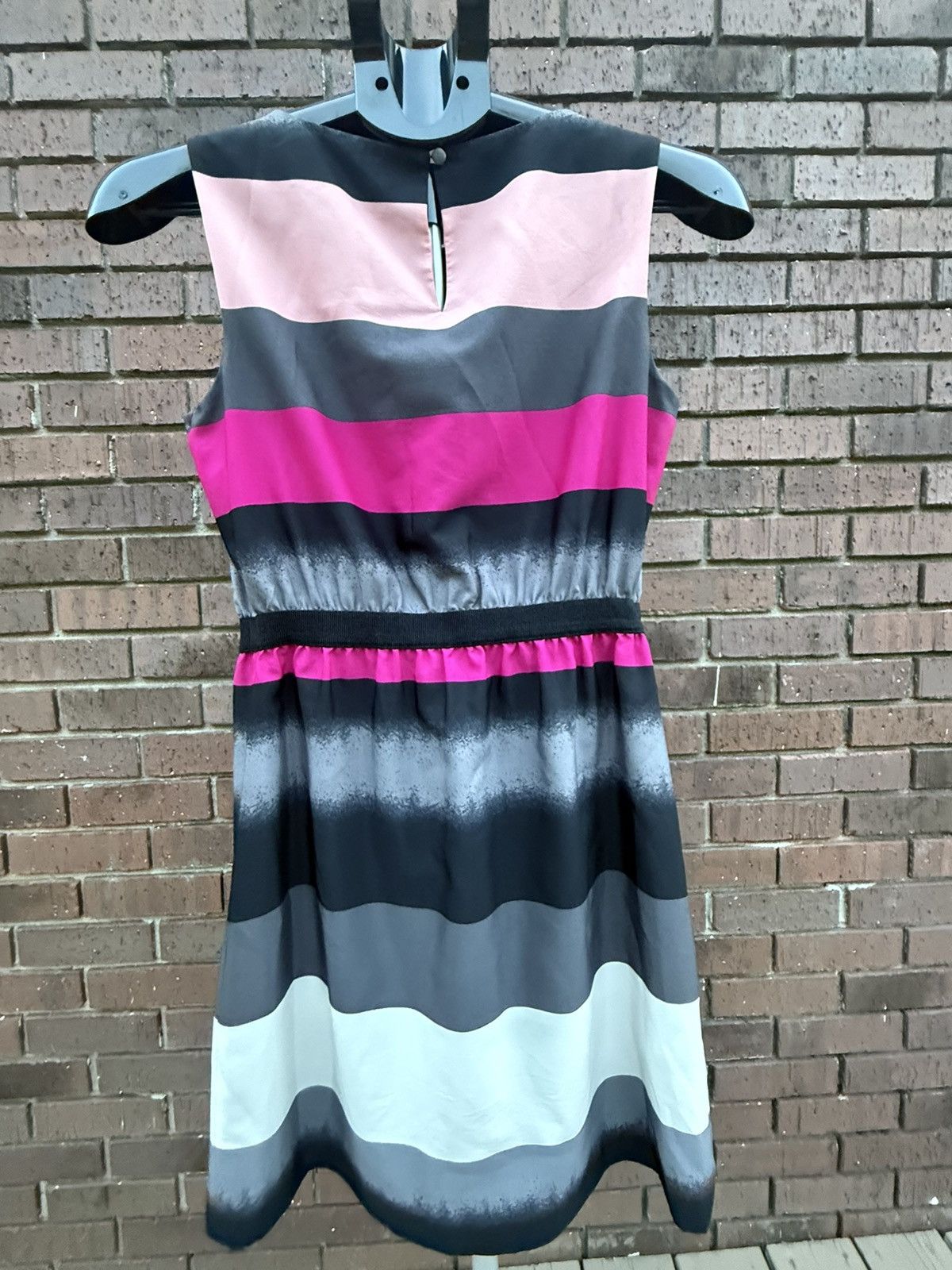 Loft Ann Taylor LOFT Striped Pink Gray Sleeveless Dress size XSP Size XS / US 0-2 / IT 36-38 - 4 Thumbnail