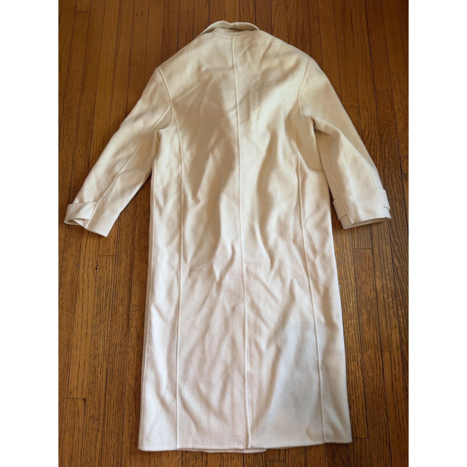 Sandro Sandro Womens Wrap Scarf Collar Long Overcoat 42 White Size M / US 6-8 / IT 42-44 - 15 Thumbnail