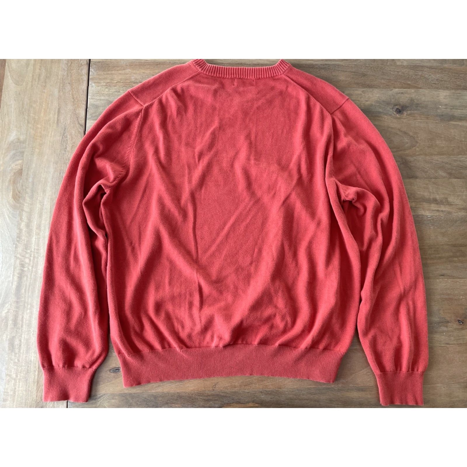 Vintage Paul Fredrick Pima Cotton V-Neck Sweater Mens LT Burnt Orange Long Sleeve Size US L / EU 52-54 / 3 - 2 Thumbnail