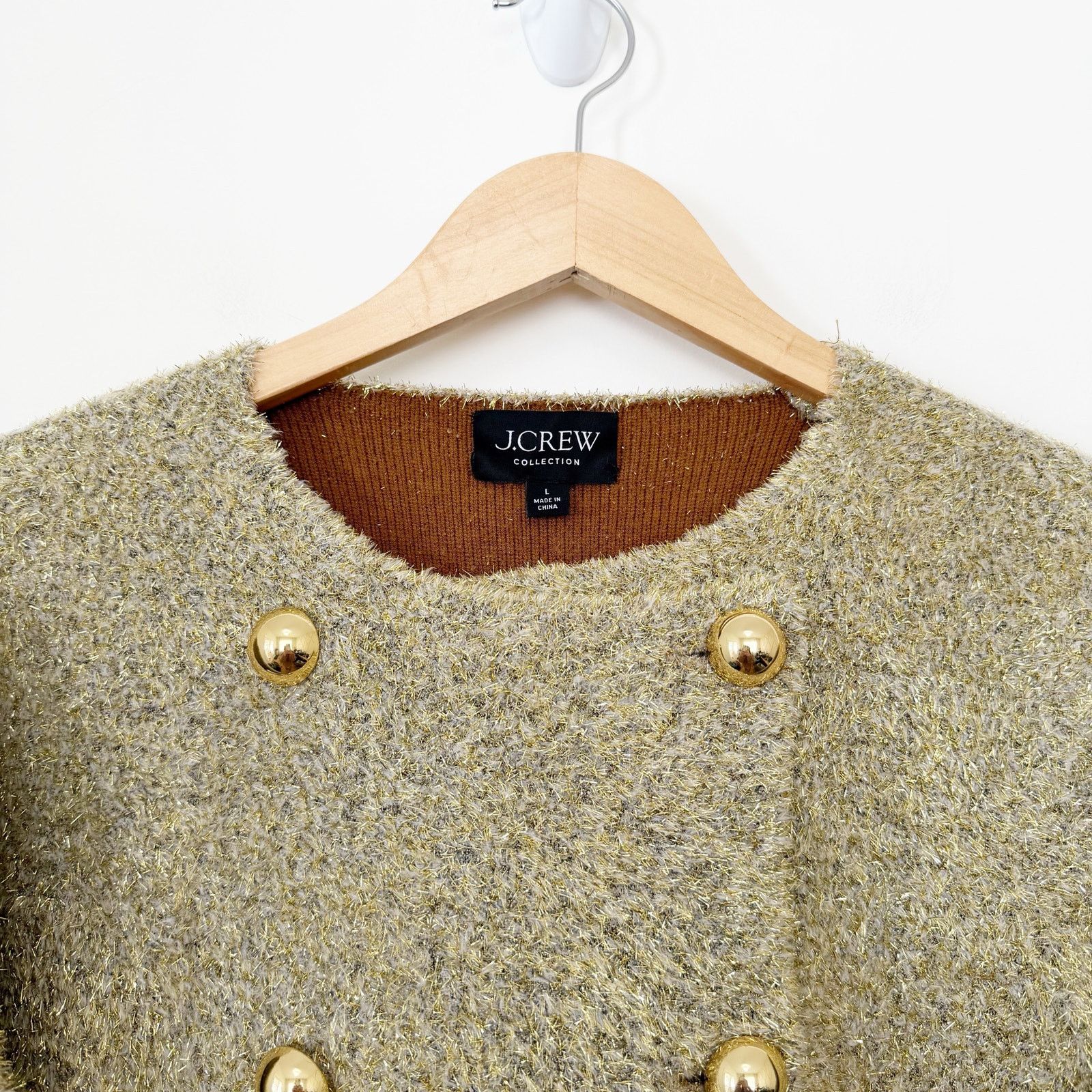 J.Crew J. Crew Collection Oversized Double Faced Metallic Jacket L Size L / US 10 / IT 46 - 2 Thumbnail