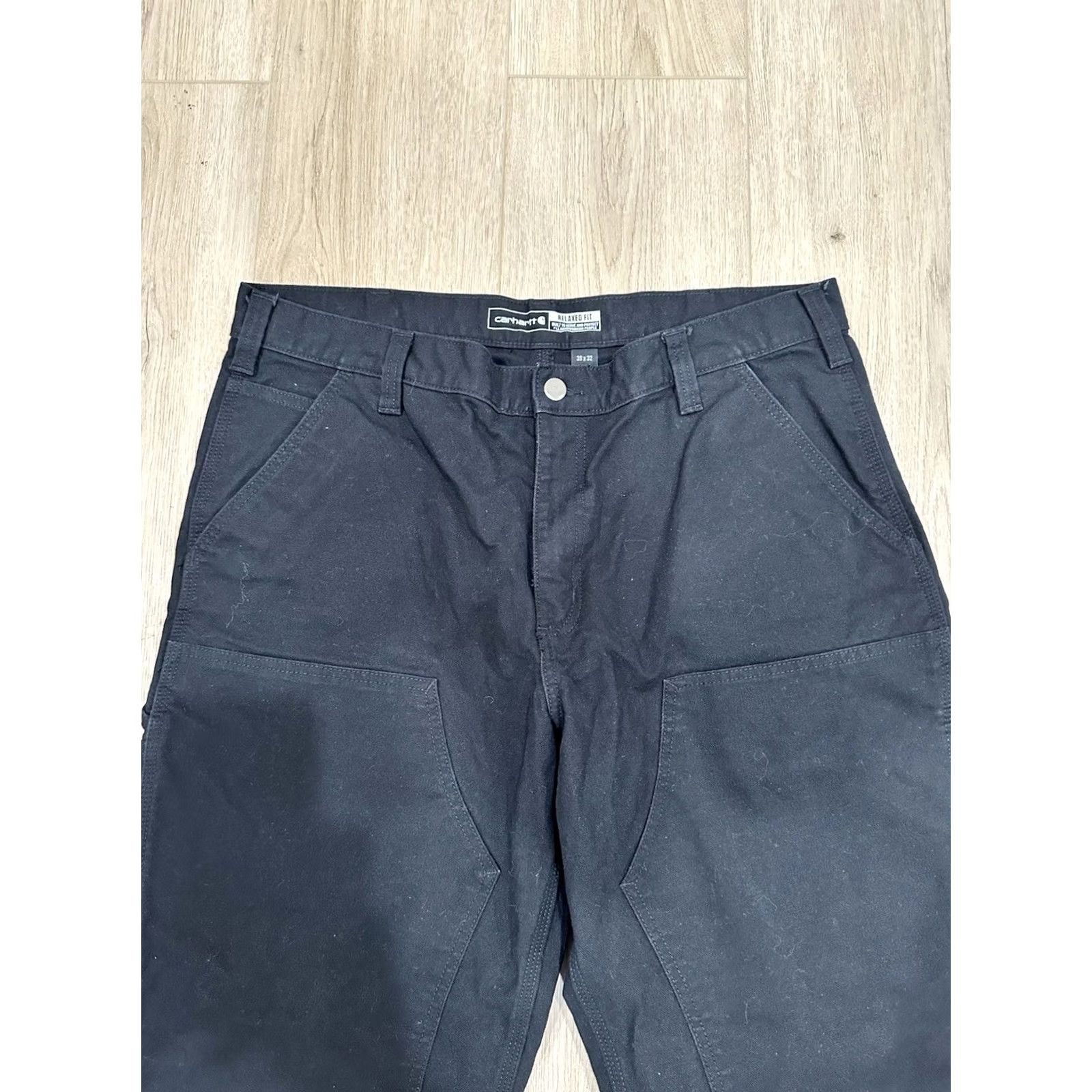Carhartt VINTAGE Carhartt Pants Carpenter Workwear 37x31 Relaxed Fit Black 5-Pocket Design Mens Pants Size US 37 - 4 Thumbnail