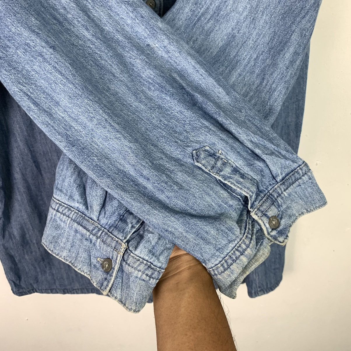 Japanese Brand Vintage Japanese brand Denim Buttop up shirt Size US XL / EU 56 / 4 - 8 Thumbnail