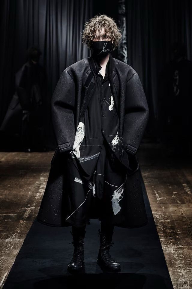 Yohji Yamamoto Yohji Yamamoto Pour Homme Wool Gabardine FaceMask AW21 Look1 Size ONE SIZE - 2 Thumbnail