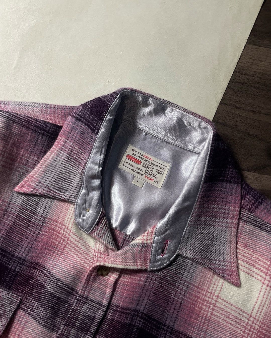 Japanese Brand Flannel Shirt Wool Veterano HARVEY SHARAY Size L fit XL Size US L / EU 52-54 / 3 - 5 Thumbnail