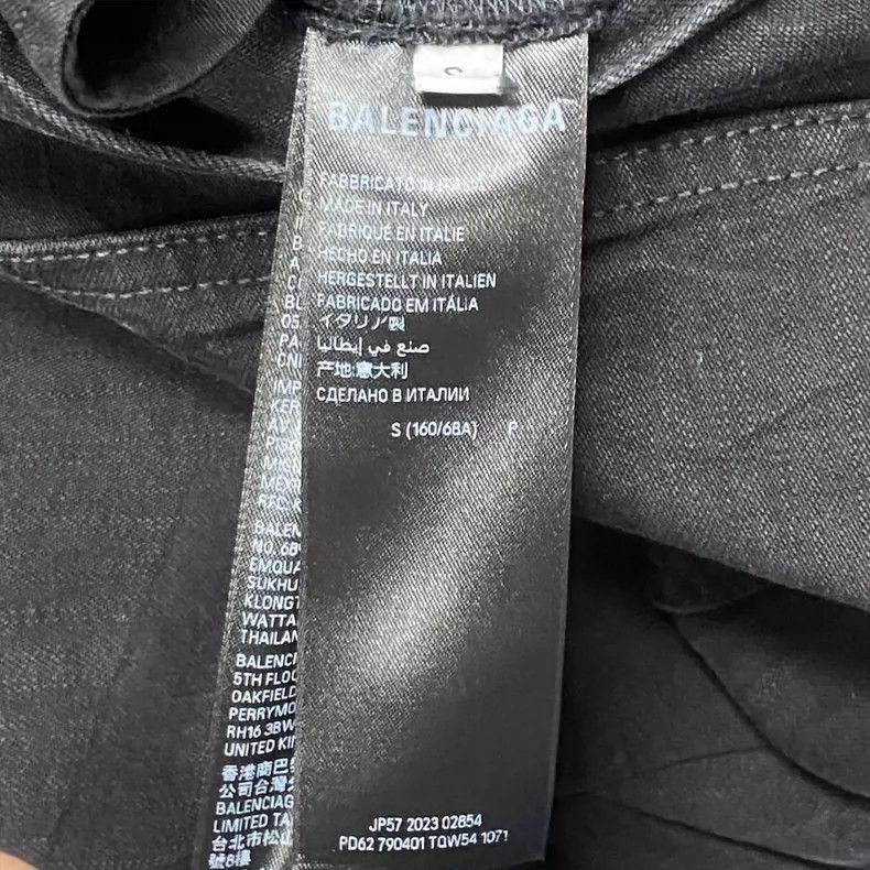 Balenciaga Balenciaga size S Black Leather Brand Wide Leg Jeans Size US 26 / EU 42 - 7 Thumbnail