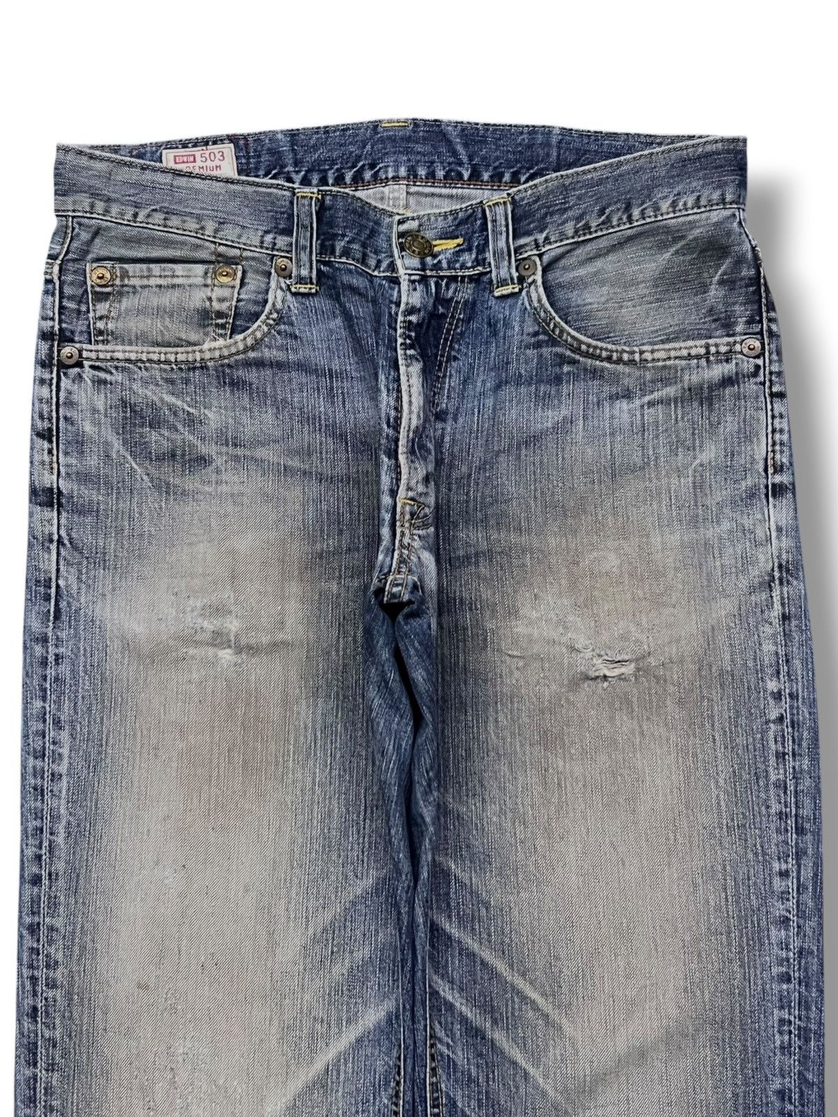Edwin Vintage Edwin 503 Japan - Faded Rusty Wash, Distressed Jeans Size US 35 - 4 Thumbnail