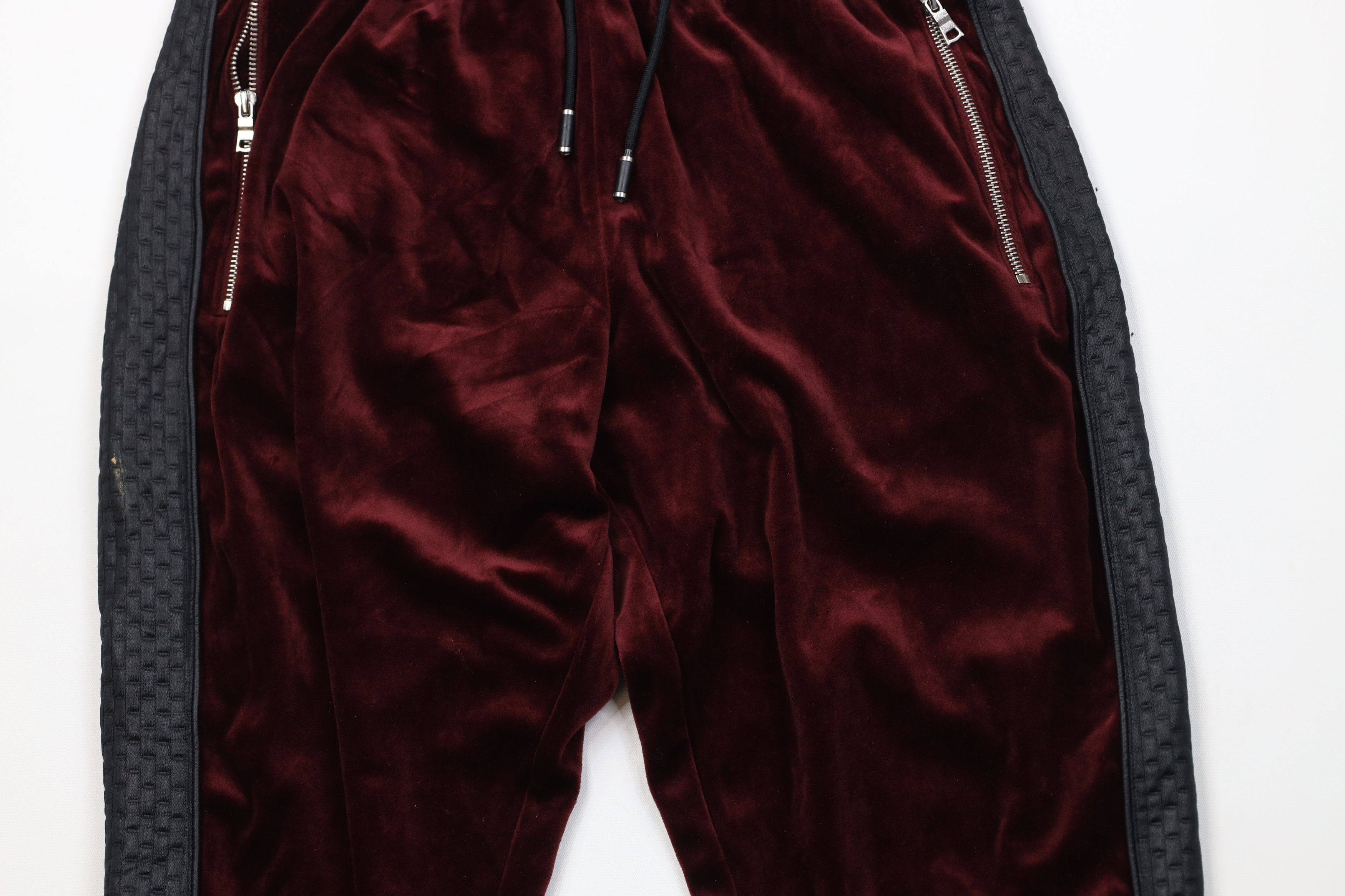 Vintage Y2K Streetwear Block Velour Cuffed Sweatpants Joggers Red Size US 34 / EU 50 - 3 Thumbnail