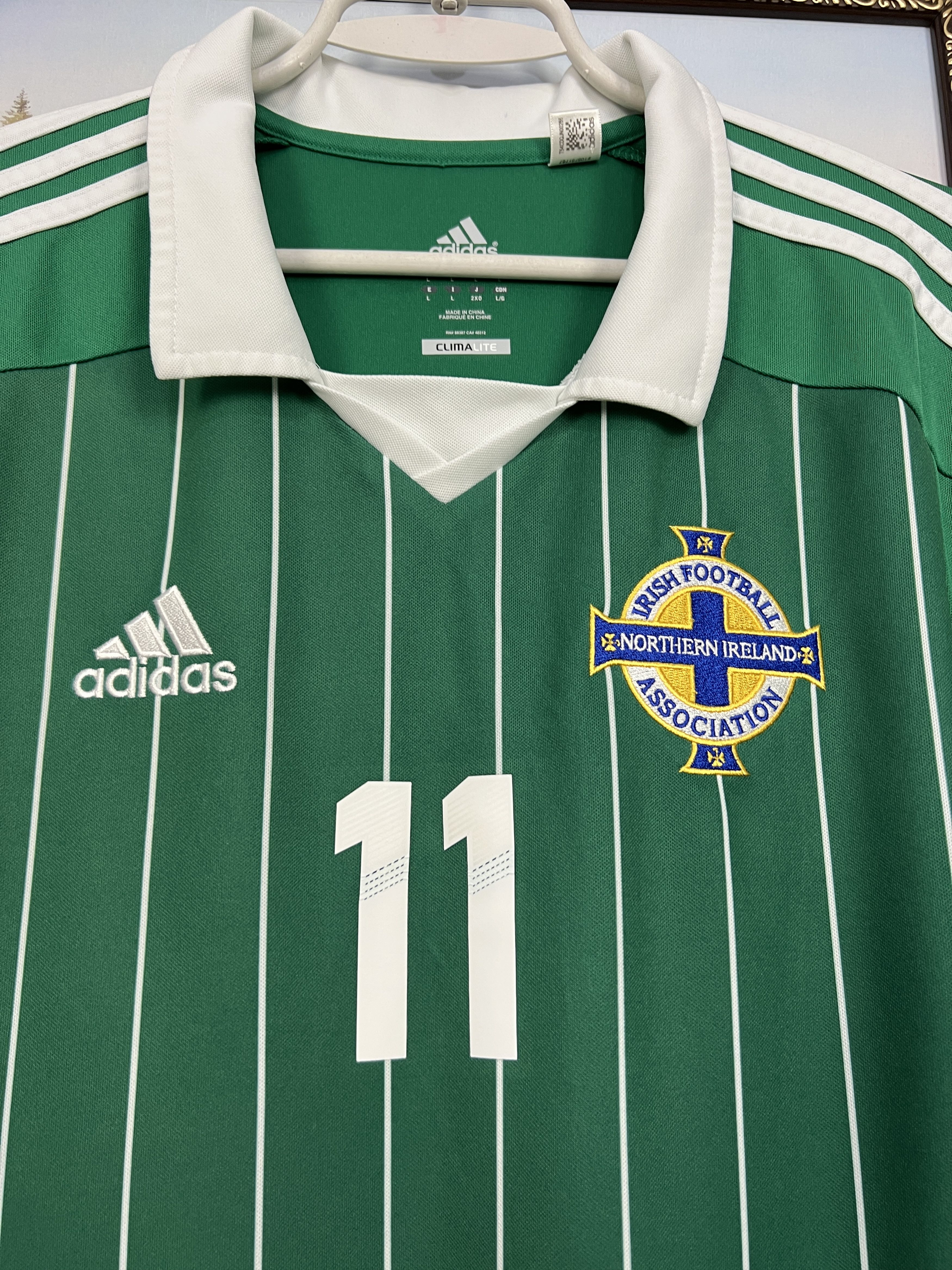 Adidas Northern Ireland football shirt Soccer Long Sleeve McClean Size US L / EU 52-54 / 3 - 3 Thumbnail