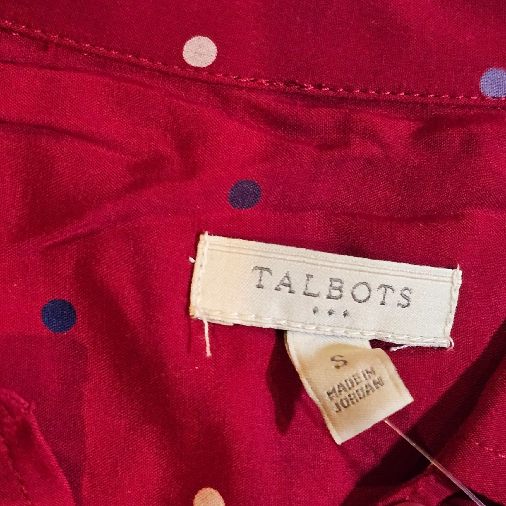 Talbots Talbots Shirt Womens Size S Red Polka Dots Button Long Sleeve Casual Career Size S / US 4 / IT 40 - 3 Thumbnail