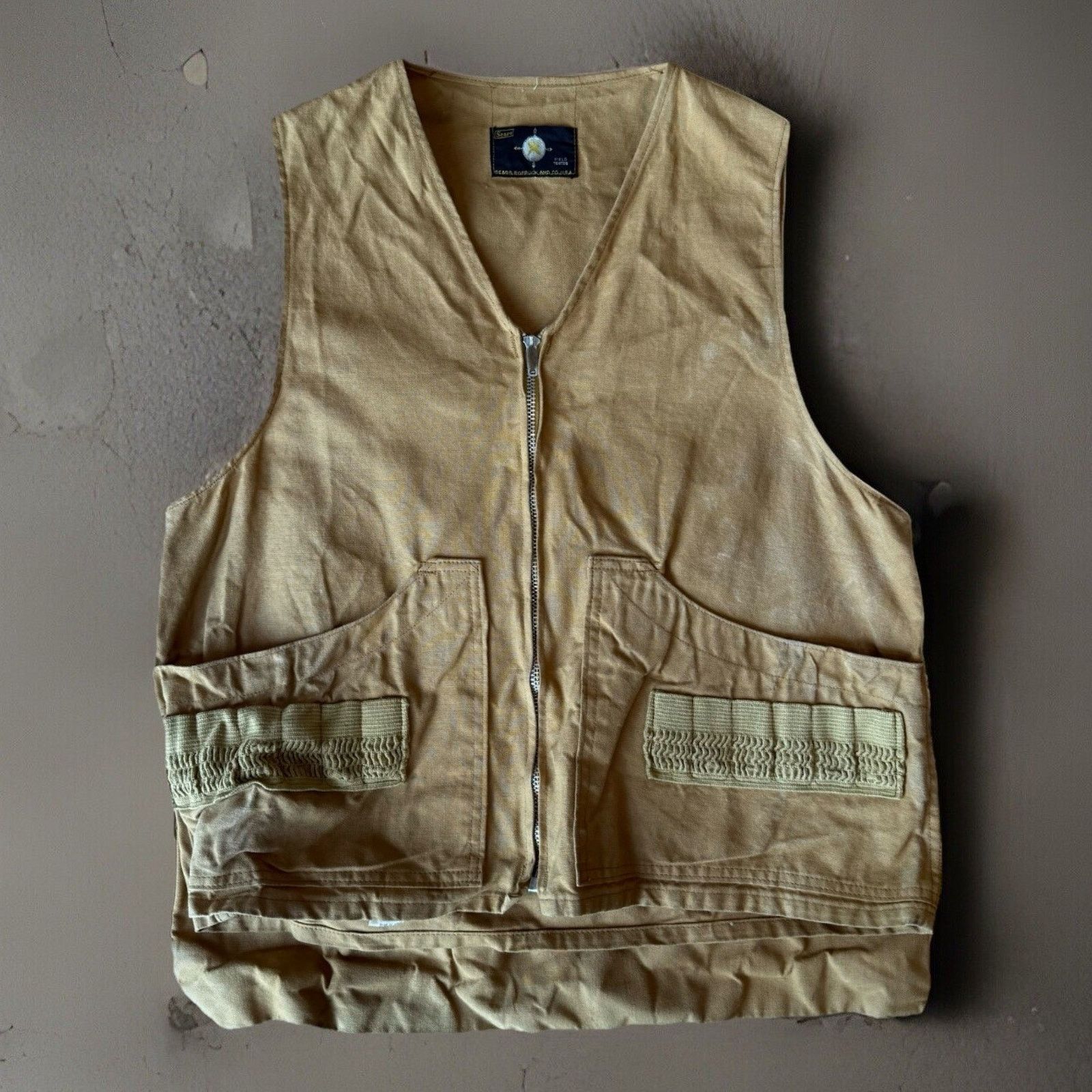 Sears Vintage Sears Field Tested Vest Small Khaki 80s Outdoors Size US S / EU 44-46 / 1 - 1 Thumbnail