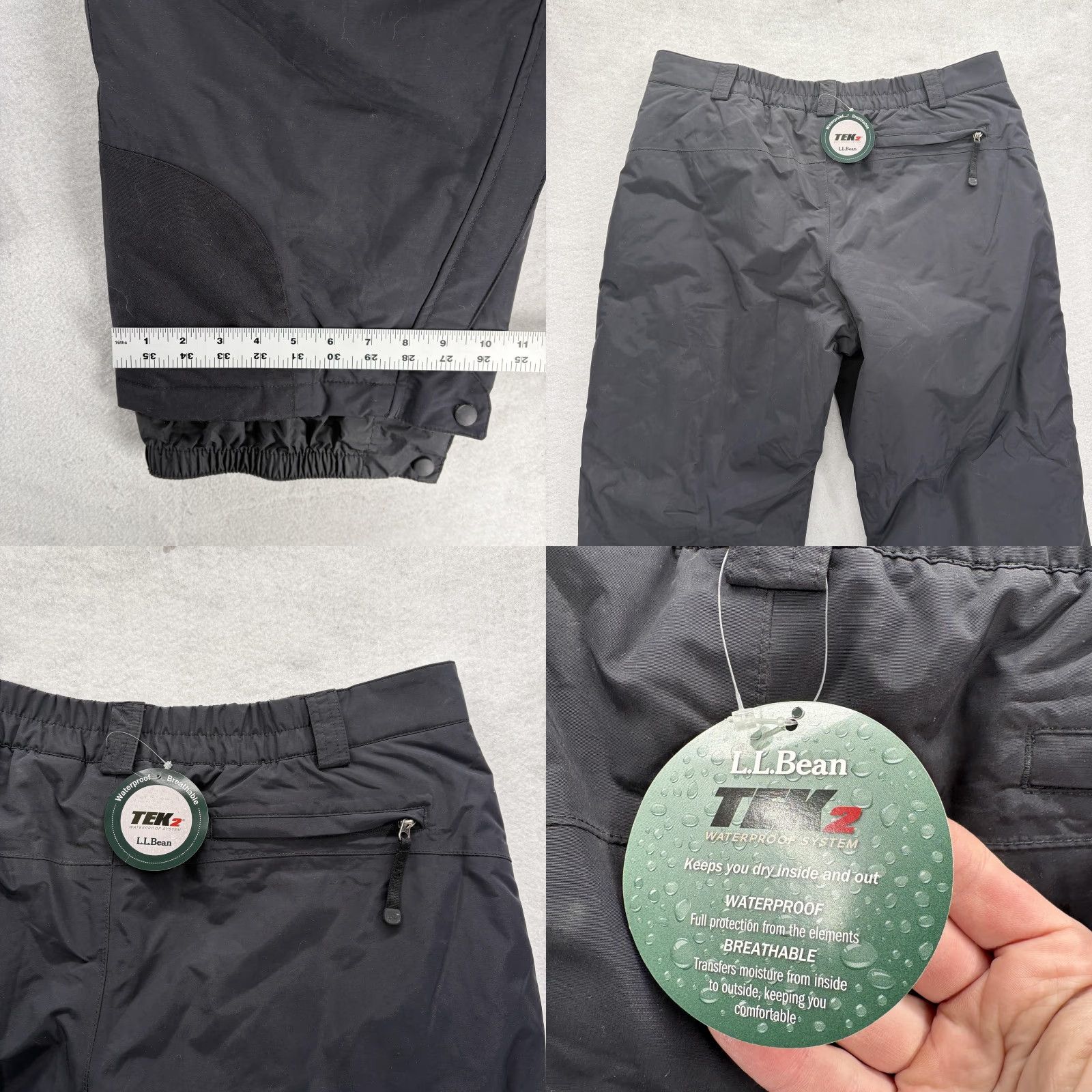 Vintage L.L. Bean TEK 2 Snow Pants Mens XL Black Waterproof Insulated Ski Snow Outdoors Pants Mens XL Black Waterproof Insulated Snow Pants TEK2 Size US 36 / EU 52 - 8 Thumbnail
