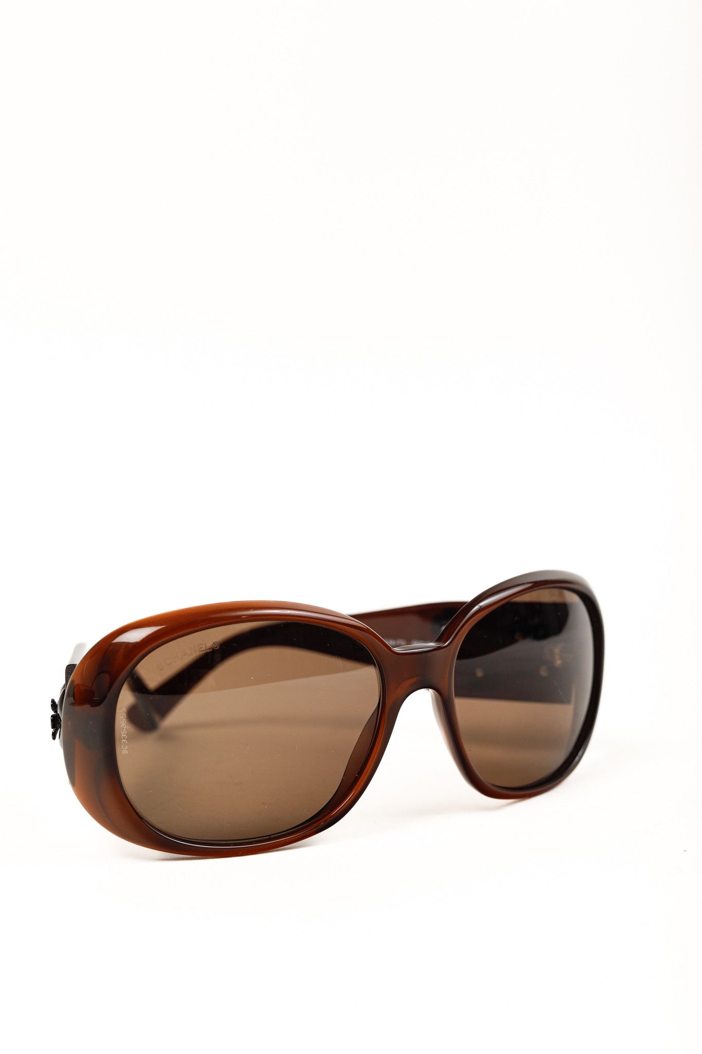 Chanel Chanel 5113 Brown Camellia-Detail Oversized Sunglasses Size ONE SIZE - 5 Thumbnail