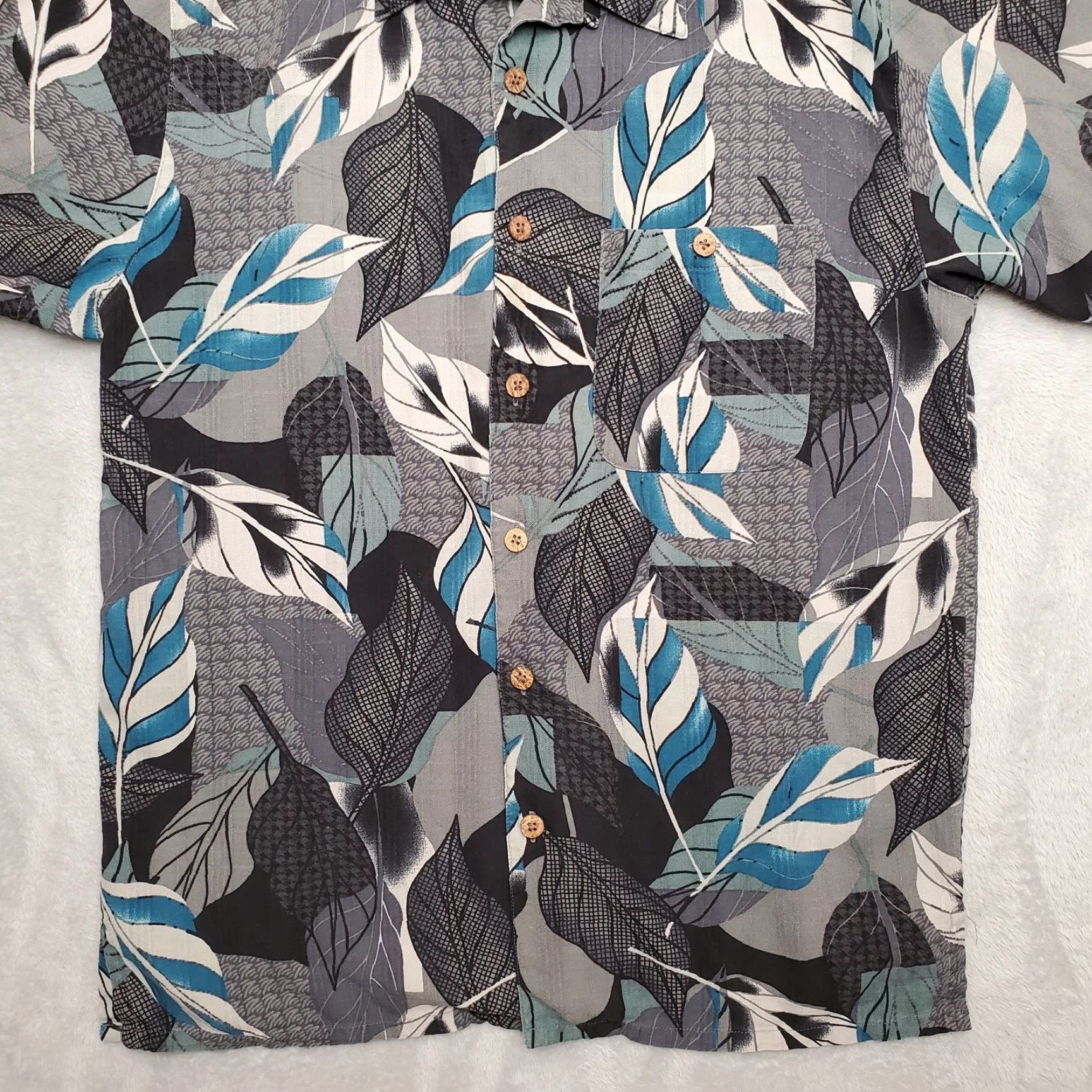 Paradise Paradise Coves Shirt Mens Small Blue Gray Floral Hawaiian 100% Silk Casual Size US S / EU 44-46 / 1 - 3 Thumbnail