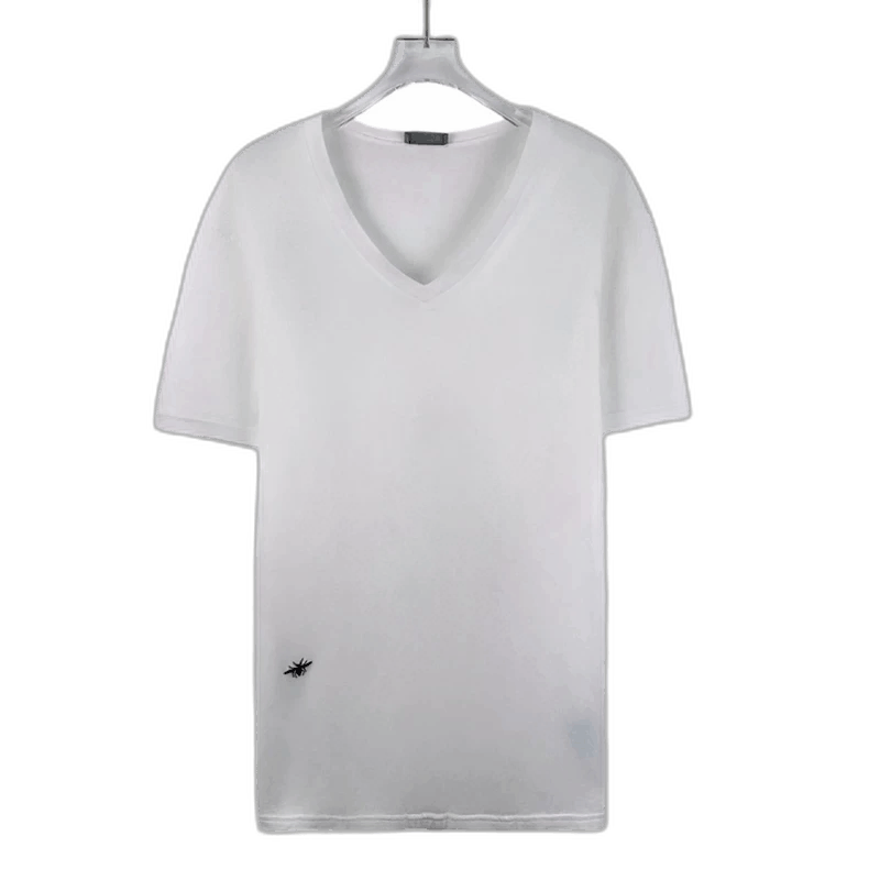 Dior Dior White Bee Embroidered Cotton Vneck T-2506 Size US L / EU 52-54 / 3 - 1 Thumbnail