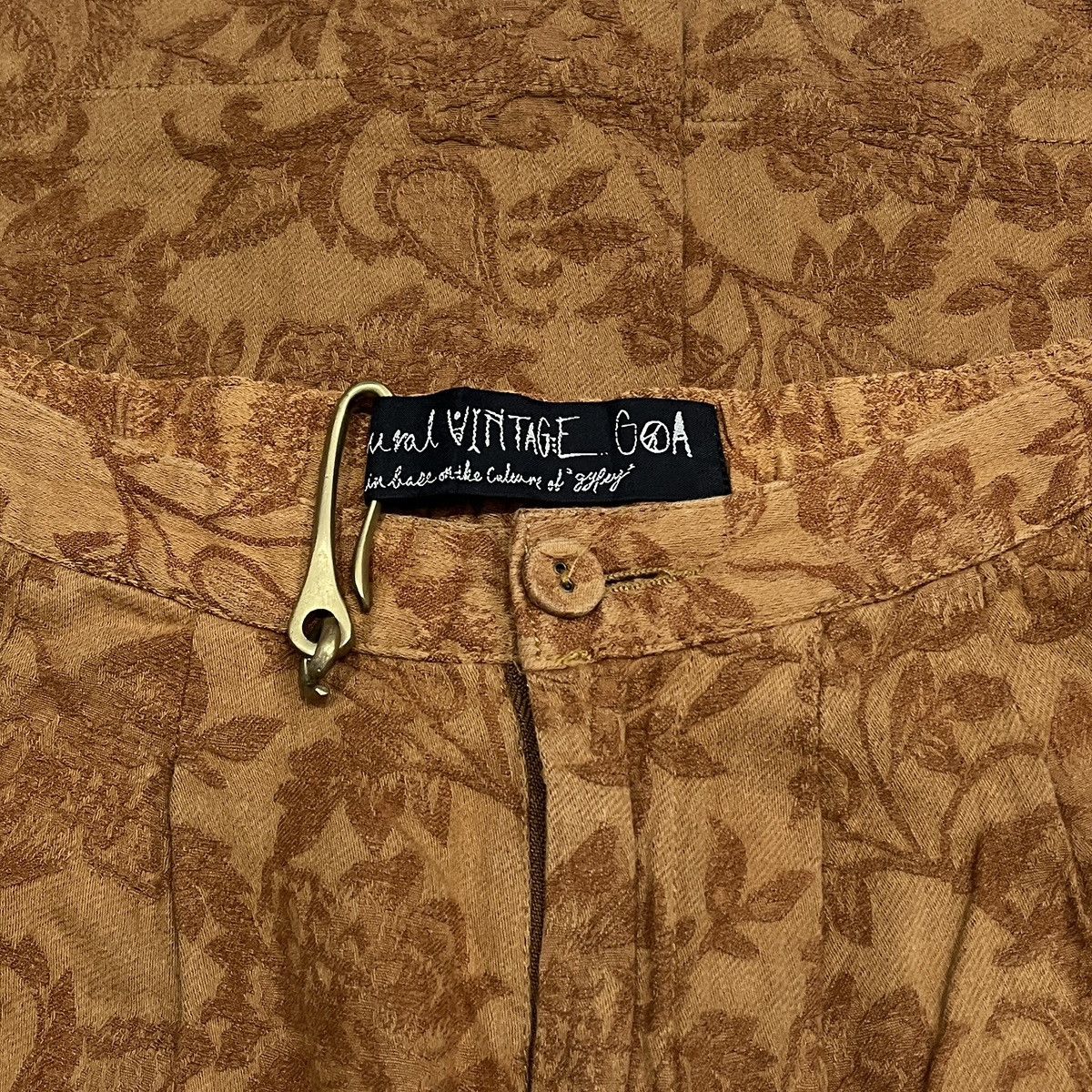 GOA Natural Vintage GOA Velvet Flower Flared Pants Avant Garde Size 30" / US 8 / IT 44 - 4 Thumbnail