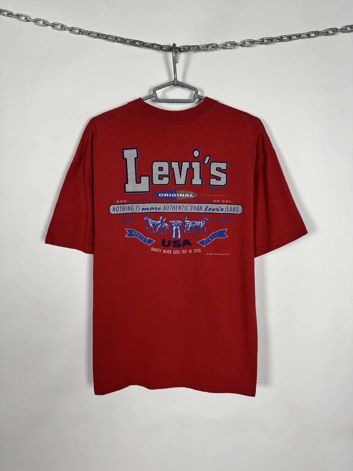 Levi's Levis Vintage T-Shirt 1993 LeviStrauss USA Made Retro Size L Size US L / EU 52-54 / 3 - 10 Thumbnail