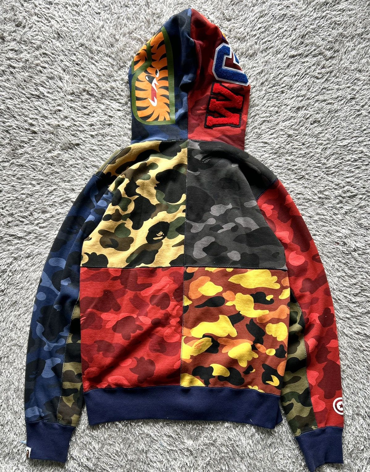 Bape 💥HOLY GRAIL💥 BAPE CRAZY MIX CAMO SHARK FULL ZIP UP HOODIE Size US L / EU 52-54 / 3 - 2 Thumbnail