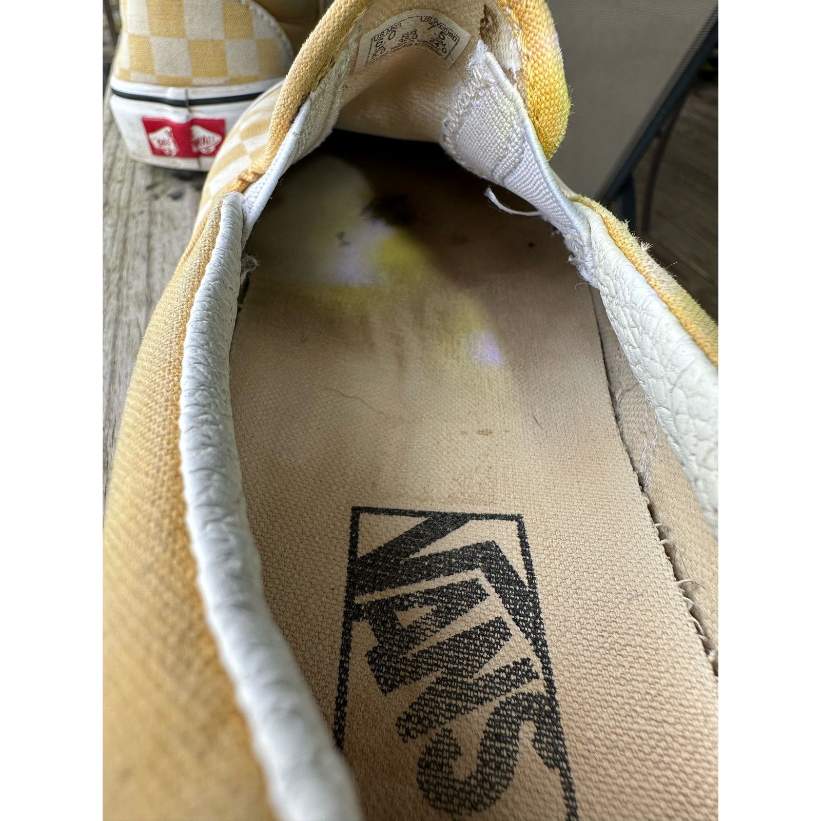 Vans VANS Classic Slip On Checker Yellow&White Men 6/Wo7.5 Skater Size US 6 / EU 39 - 11 Thumbnail