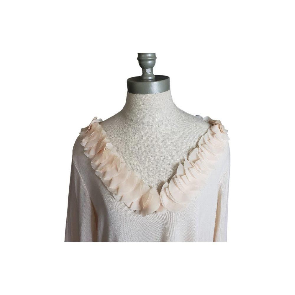 Designer CT856 Carol Little Floral Collar Peach Sweater 1X Size XL / US 12-14 / IT 48-50 - 2 Thumbnail