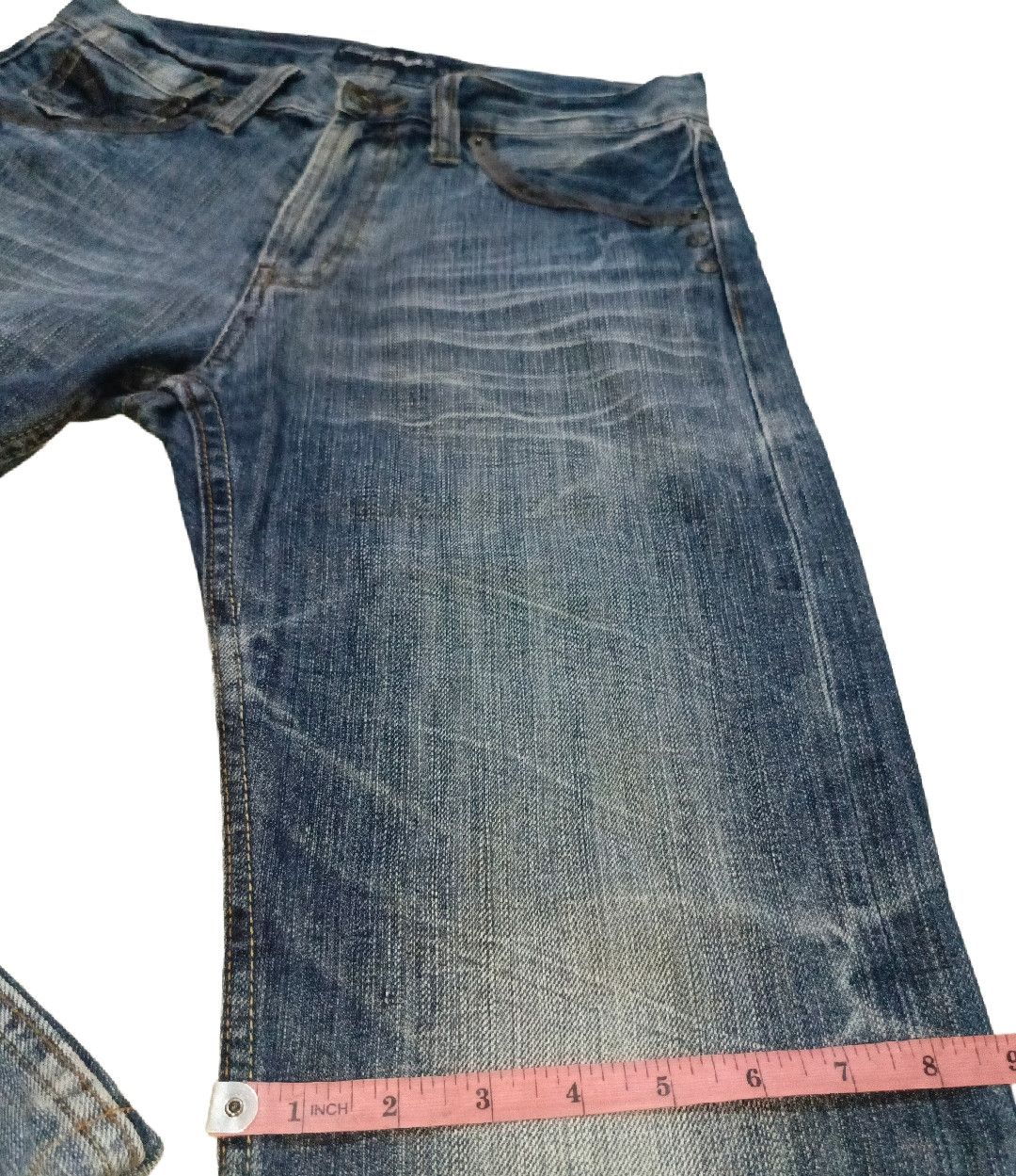 PPFM Leather Wing Waist Distressed Washed Denim Size US 32 / EU 48 - 7 Thumbnail