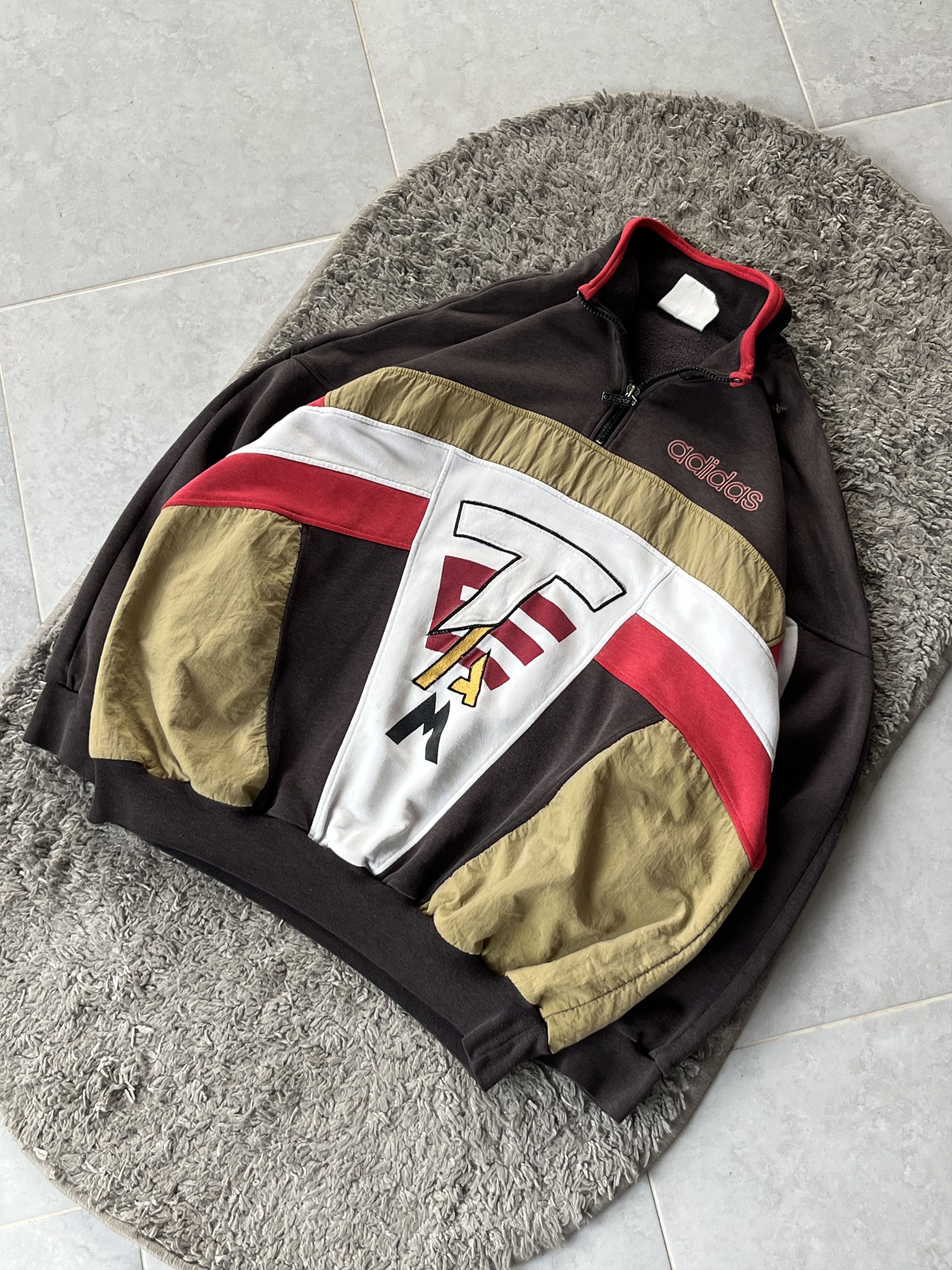 Adidas Vintage Adidas Nylon Insert BIG LOGO 1/3 Zip Streetwear Size US L / EU 52-54 / 3 - 2 Thumbnail