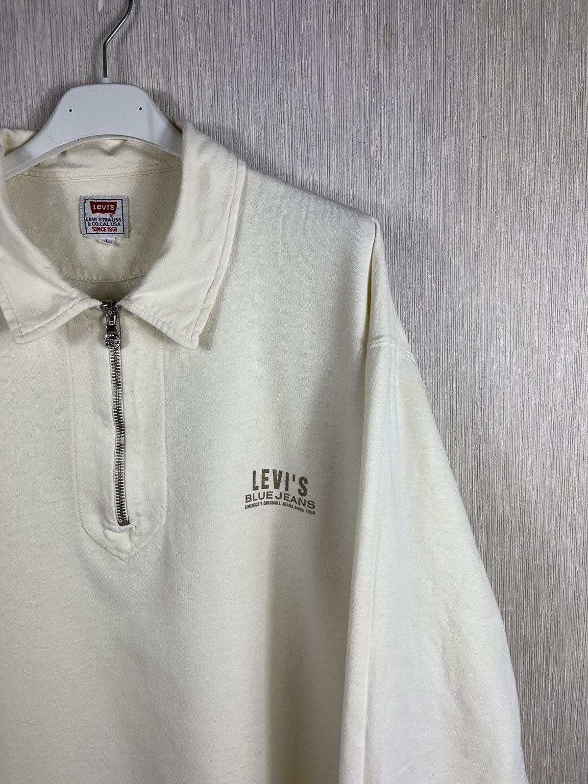 Levi's × Levi's Vintage Clothing × Vintage Vintage 70s Levi’s blue jeans half zip sweatshirt polo Size US L / EU 52-54 / 3 - 3 Thumbnail