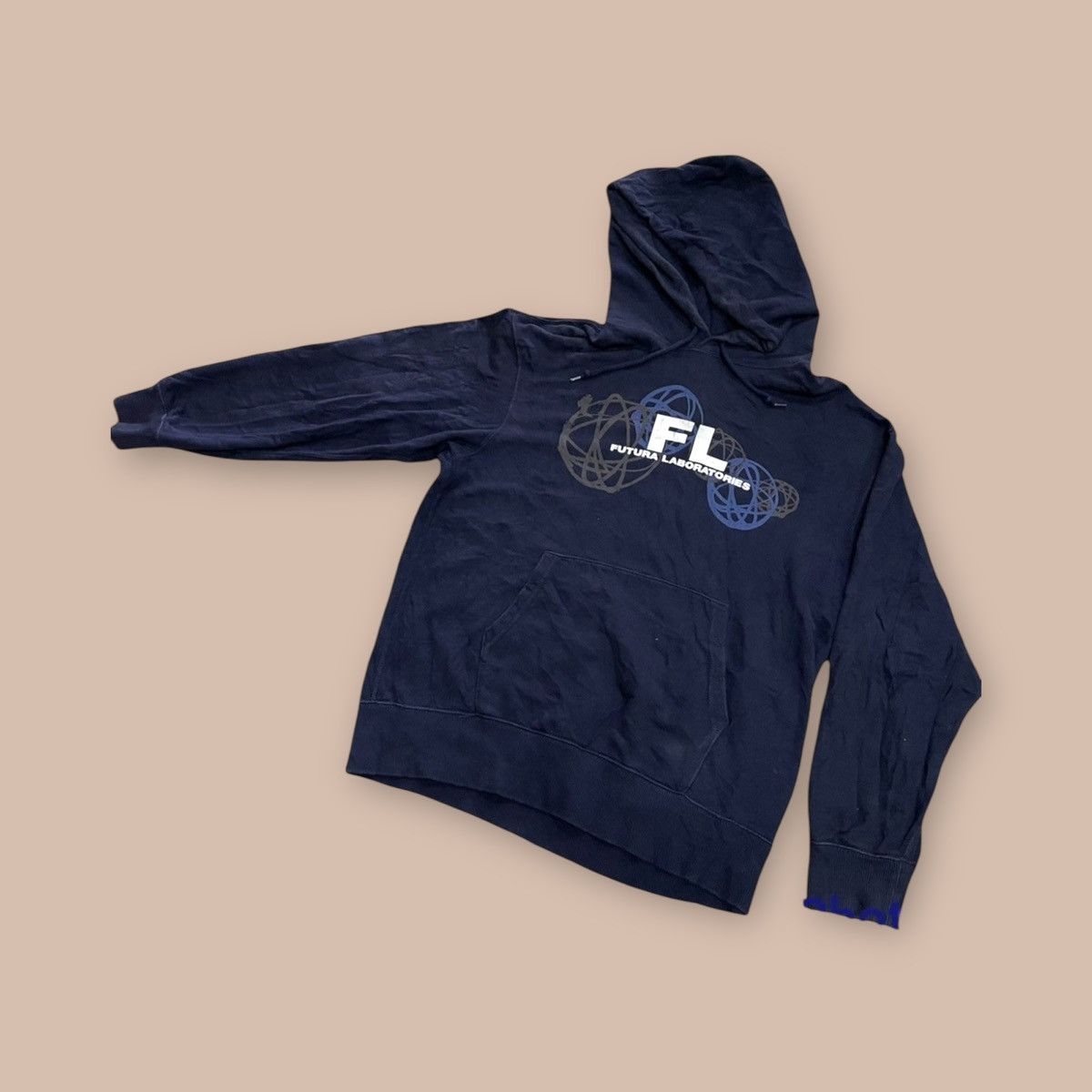 Futura Futura Laboratories x Uniqlo Logo Navy Blue Hoodie Size US L / EU 52-54 / 3 - 1 Thumbnail