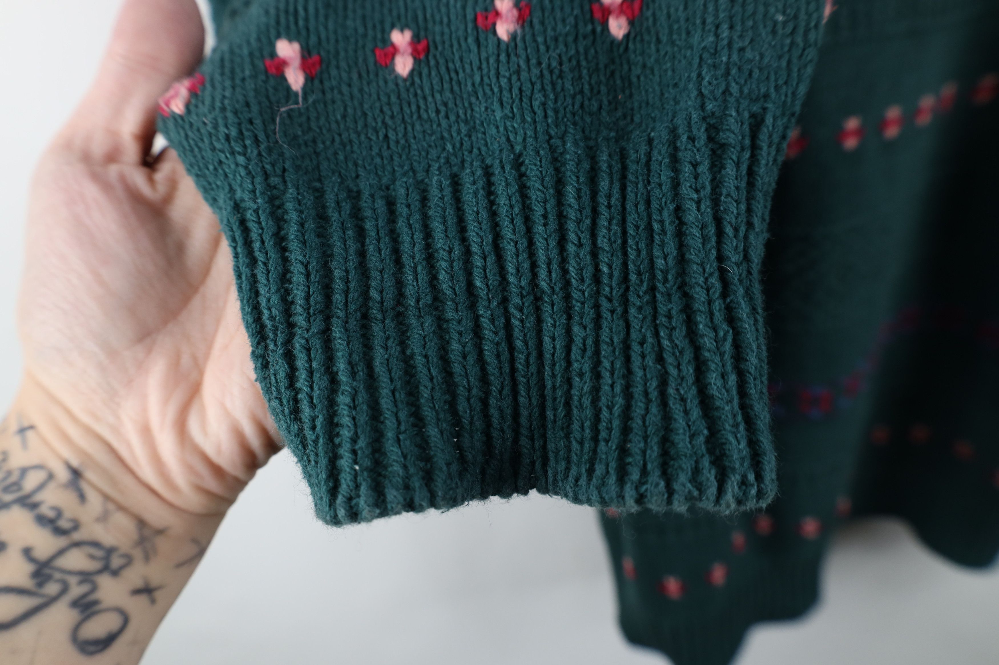 Vintage Vintage 90s Streetwear Fair Isle Knit Crewneck Sweater Green Size US XL / EU 56 / 4 - 8 Thumbnail