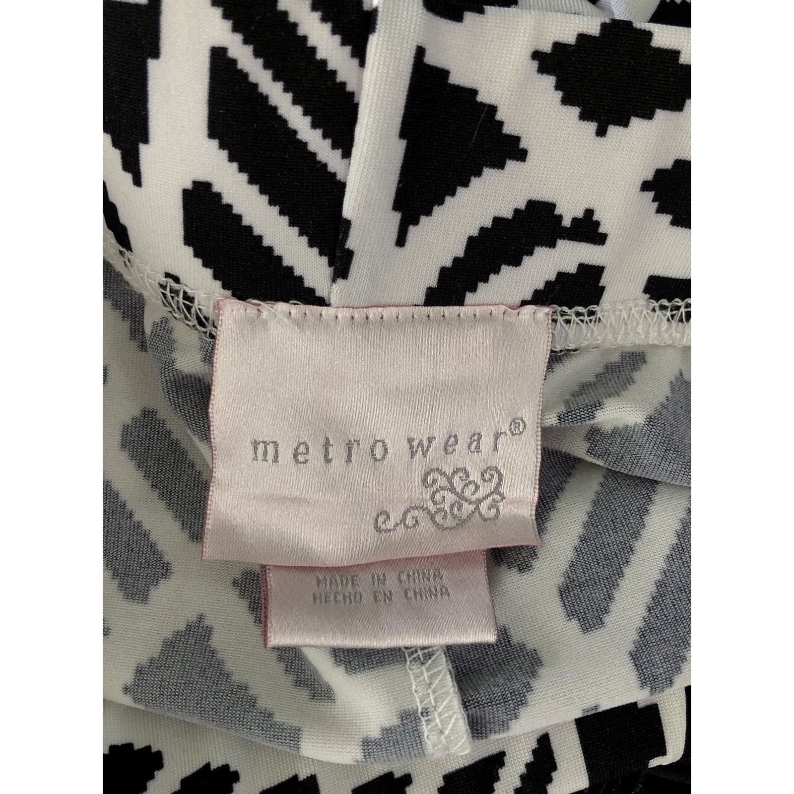 Vintage VINTAGE Metro wear Skirt Maxi A-Line S Blk/Wht Geometric Studded Elastic 28"W Stretch 90's Womens Size 28" / US 6 / IT 42 - 3 Thumbnail