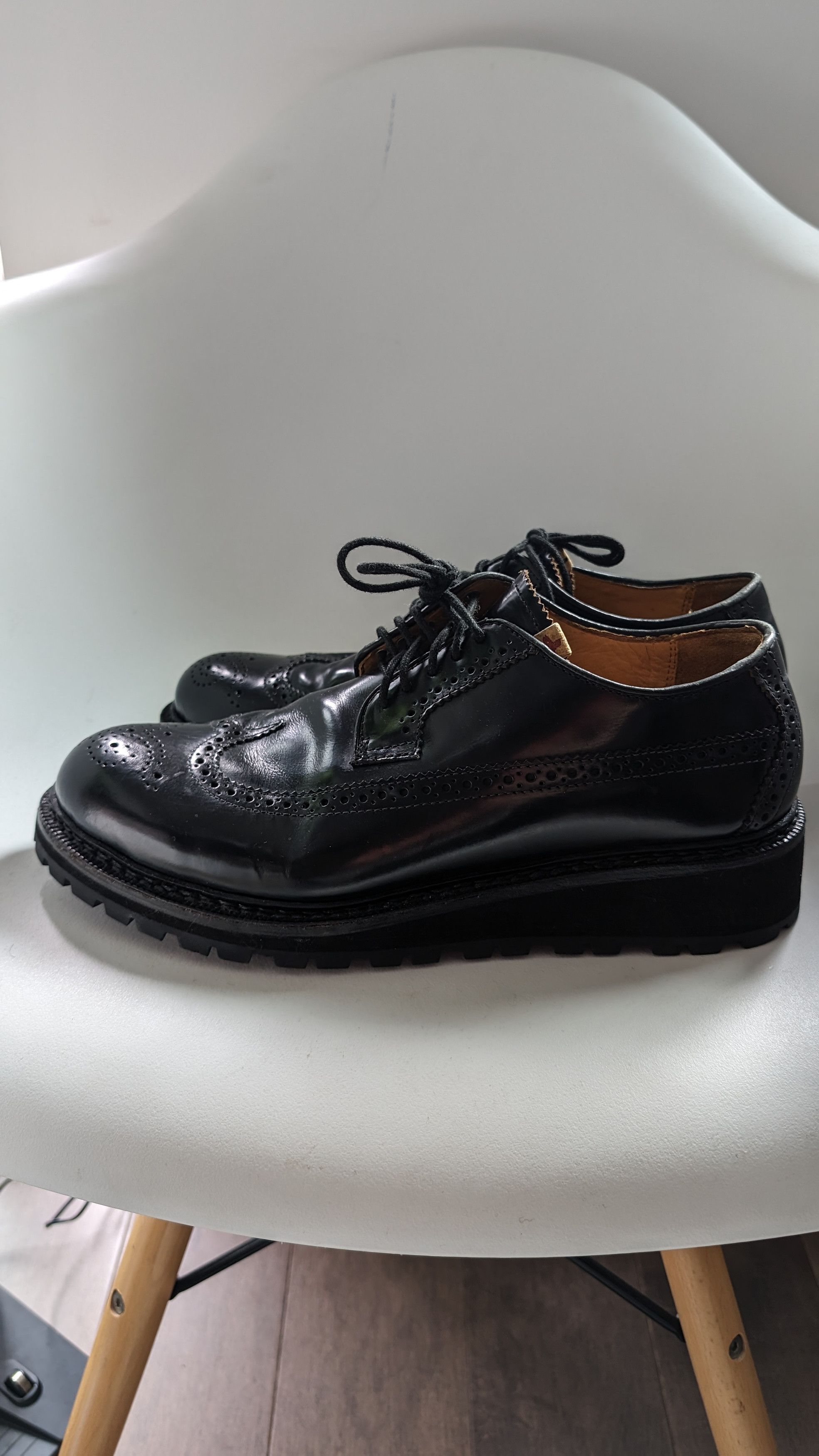 image of Visvim Patrician Wt Folk (Lug Sole) Shoes in Black, Men's (Size 12)
