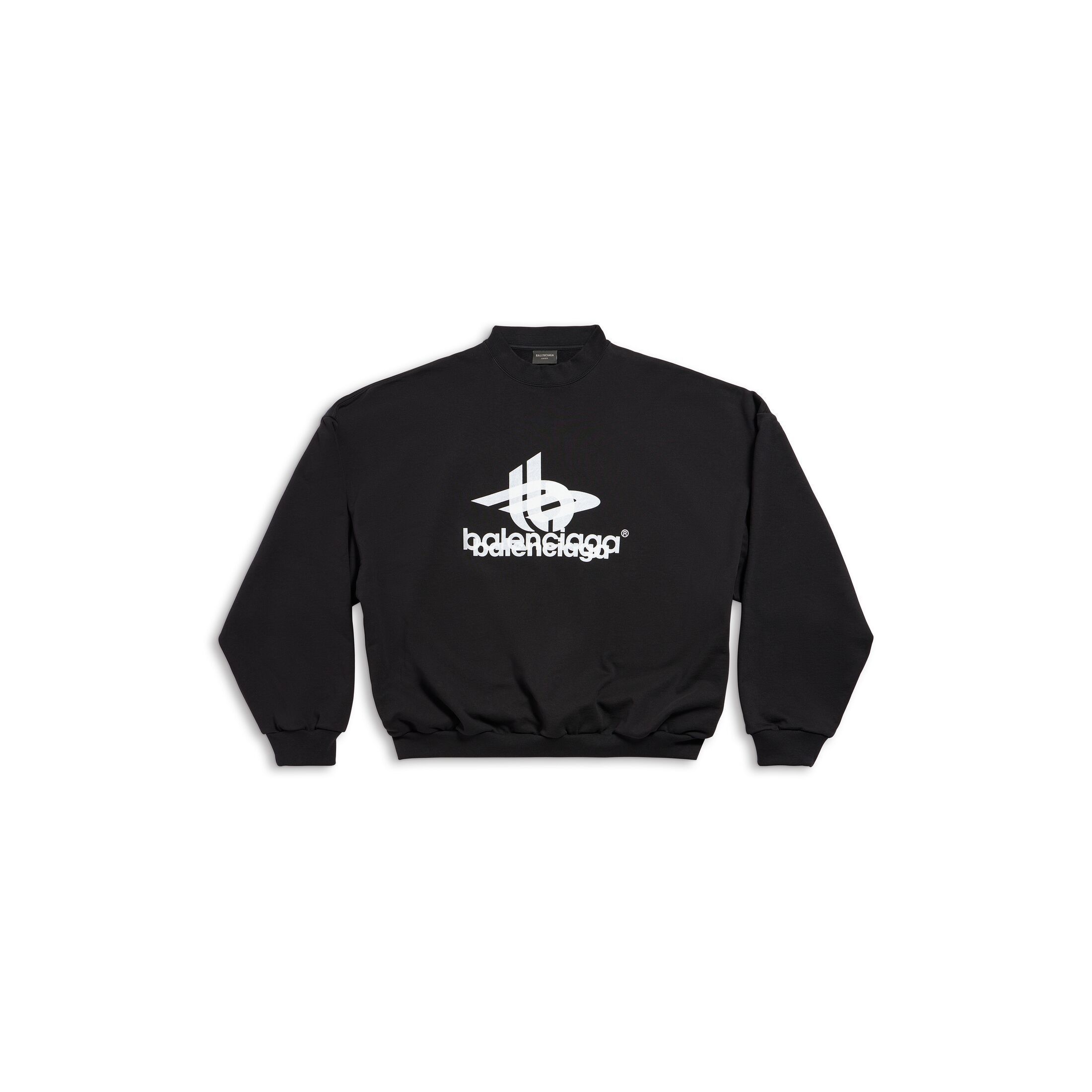 image of Balenciaga Hoodie Half Zip Up Monogram Logo 767860Tpvf31070 in Black, Men's (Size Medium)