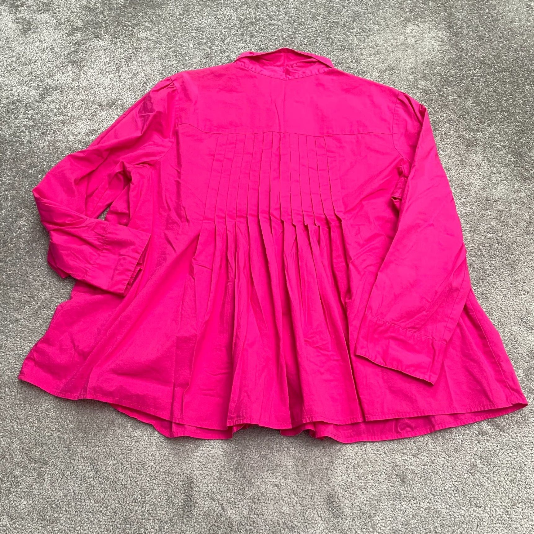 Pinko JPR Pleated Button Down Blouse Womens 20W Pink Long Sleeve Top Shirt Blouse Women’s Plus Size"} Size 3XL / US 20-22 - 2 Thumbnail