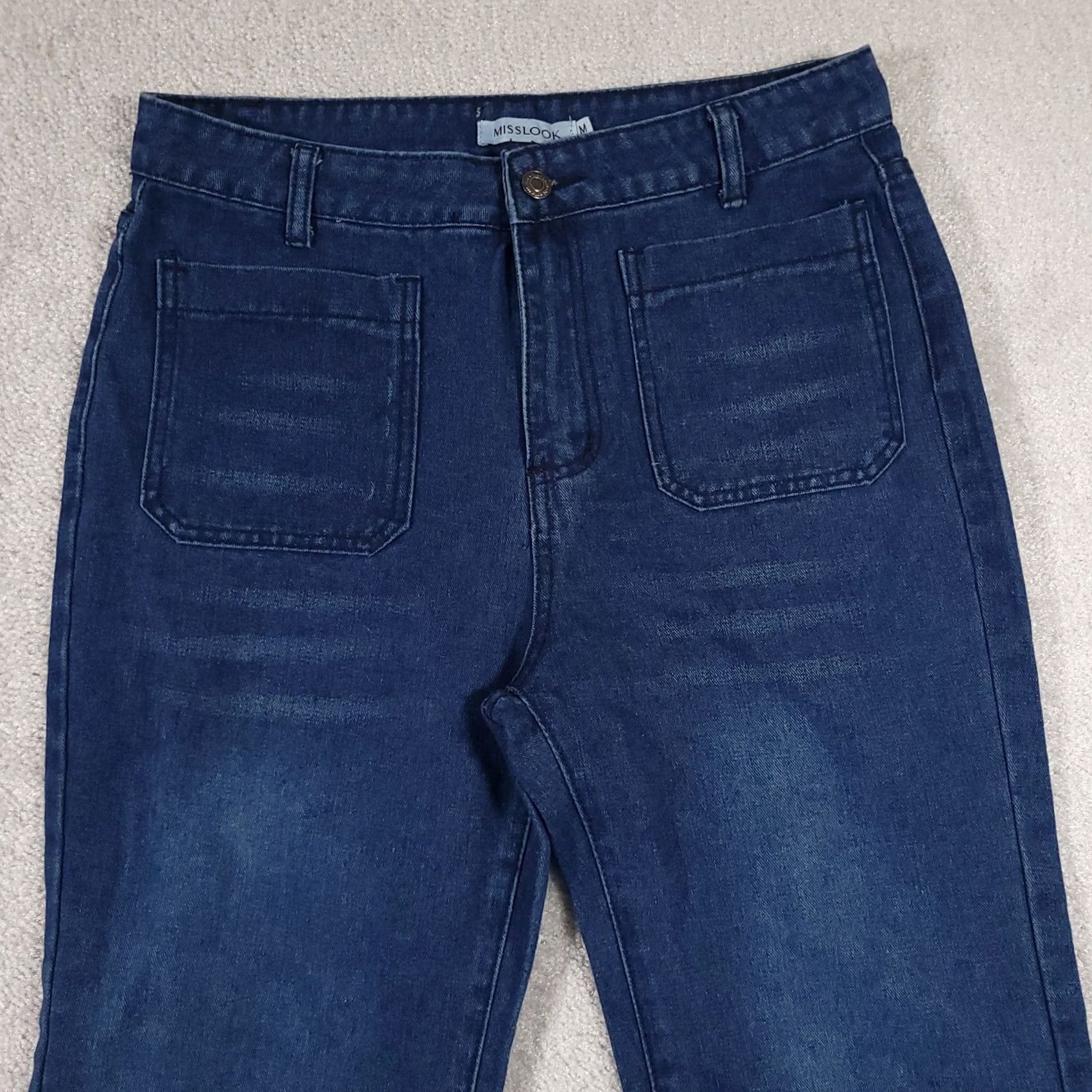 Vintage Misslook Jeans Women's Medium 32x32 High Rise Denim Flare Retro Festival Bohemian 90s Flared Jeans Mens? Size 32" / US 10 / IT 46 - 3 Thumbnail