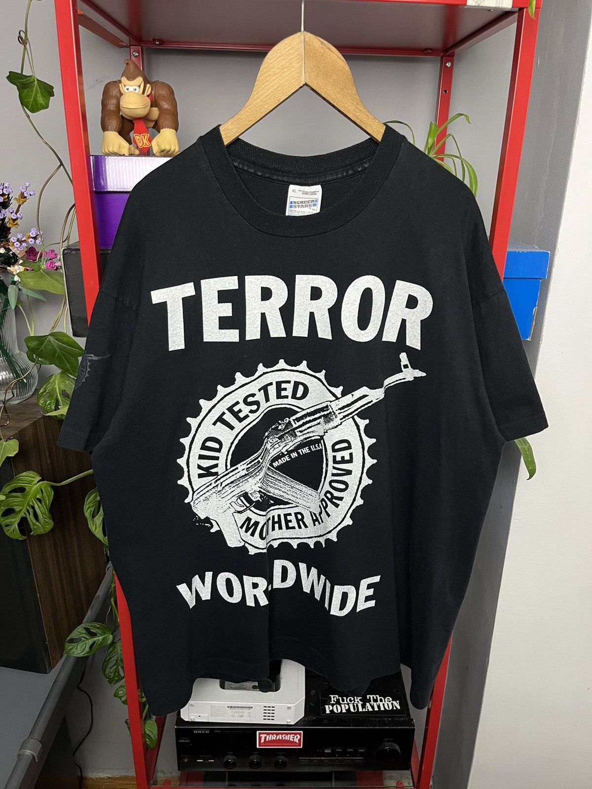 image of 1989 Terror Worldwide Kid Tested Mother Approved Tee in Black (Size XL)