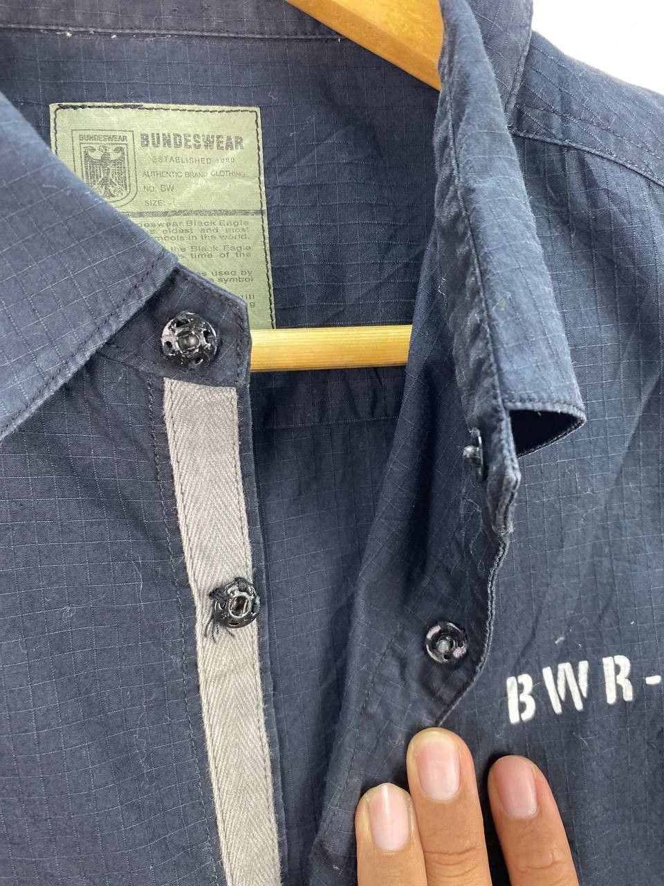 Vintage vintage bundeswear ripstop jacket cut-off sleeves Size US L / EU 52-54 / 3 - 6 Thumbnail