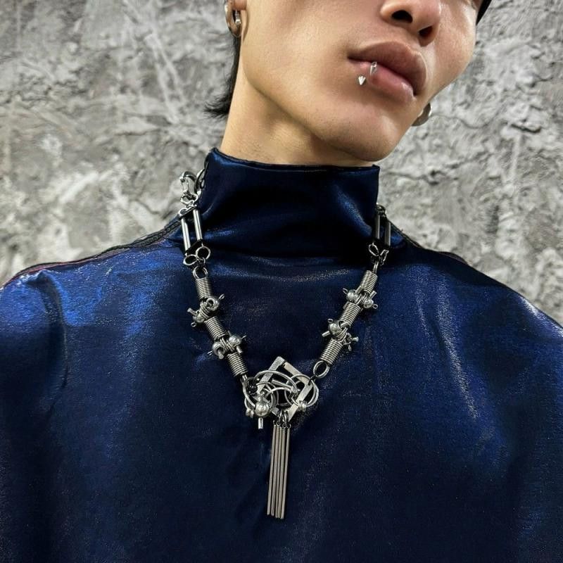 Jewelry Hardcore Mechanical Punk Necklace Size ONE SIZE - 1 Thumbnail