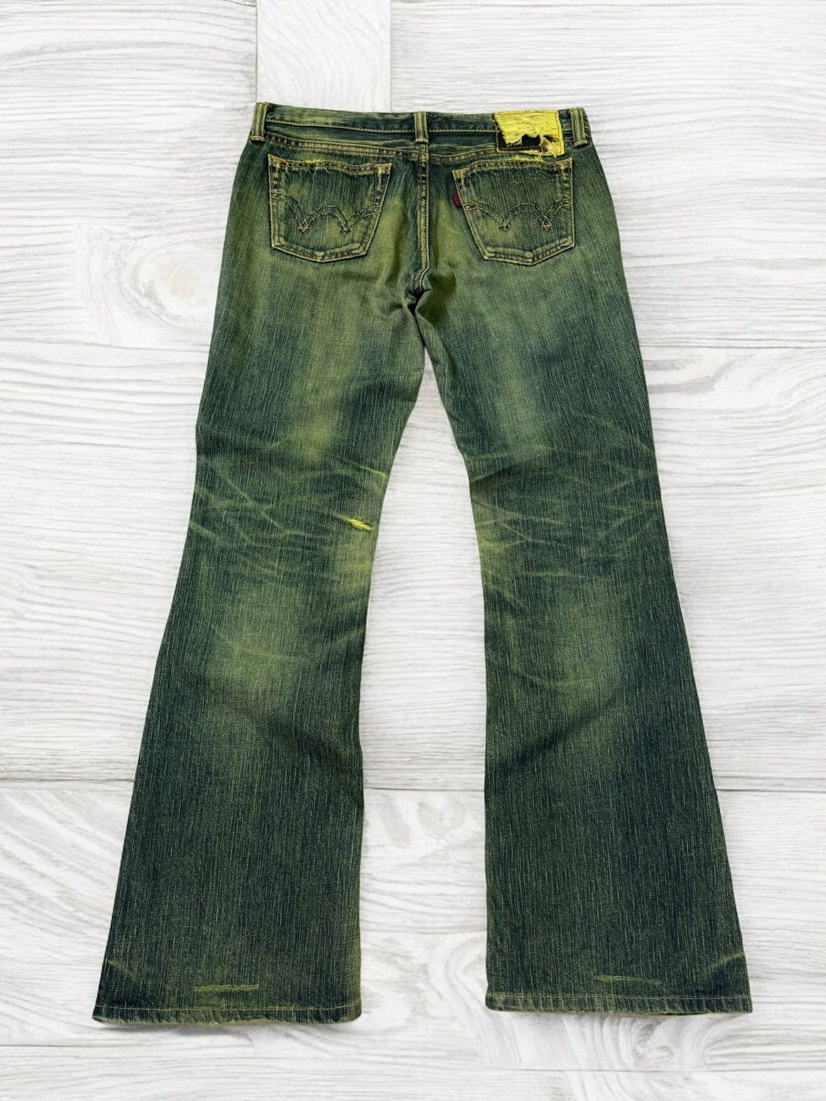 If Six Was Nine FLARE EDWIN MUDWASH DISTRESSED DENIM JEANS Size US 29 - 2 Thumbnail