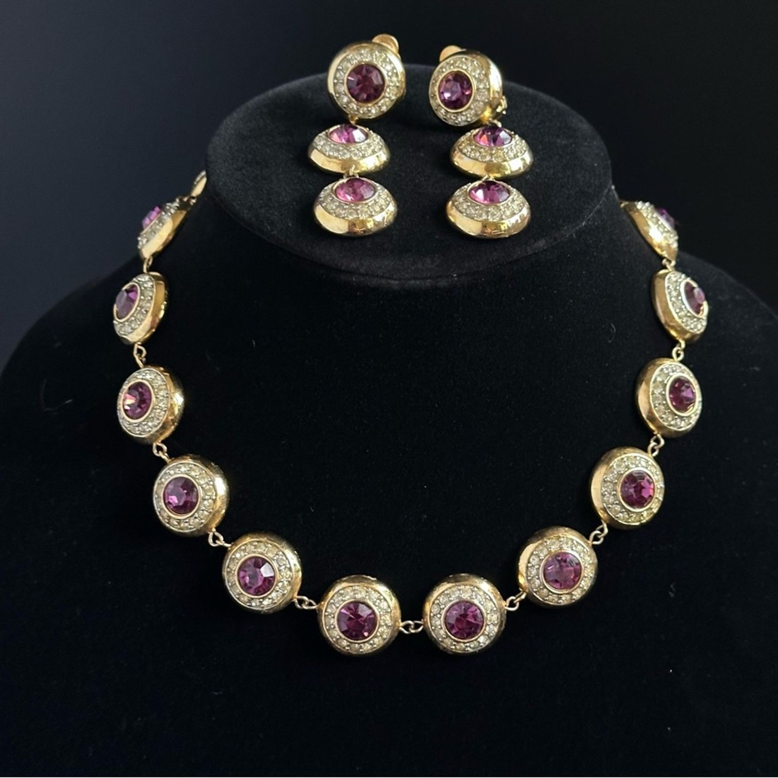 Other Vintage 80’s Rhinestone & Purple Sapphire Bridal Set Size ONE SIZE - 2 Thumbnail