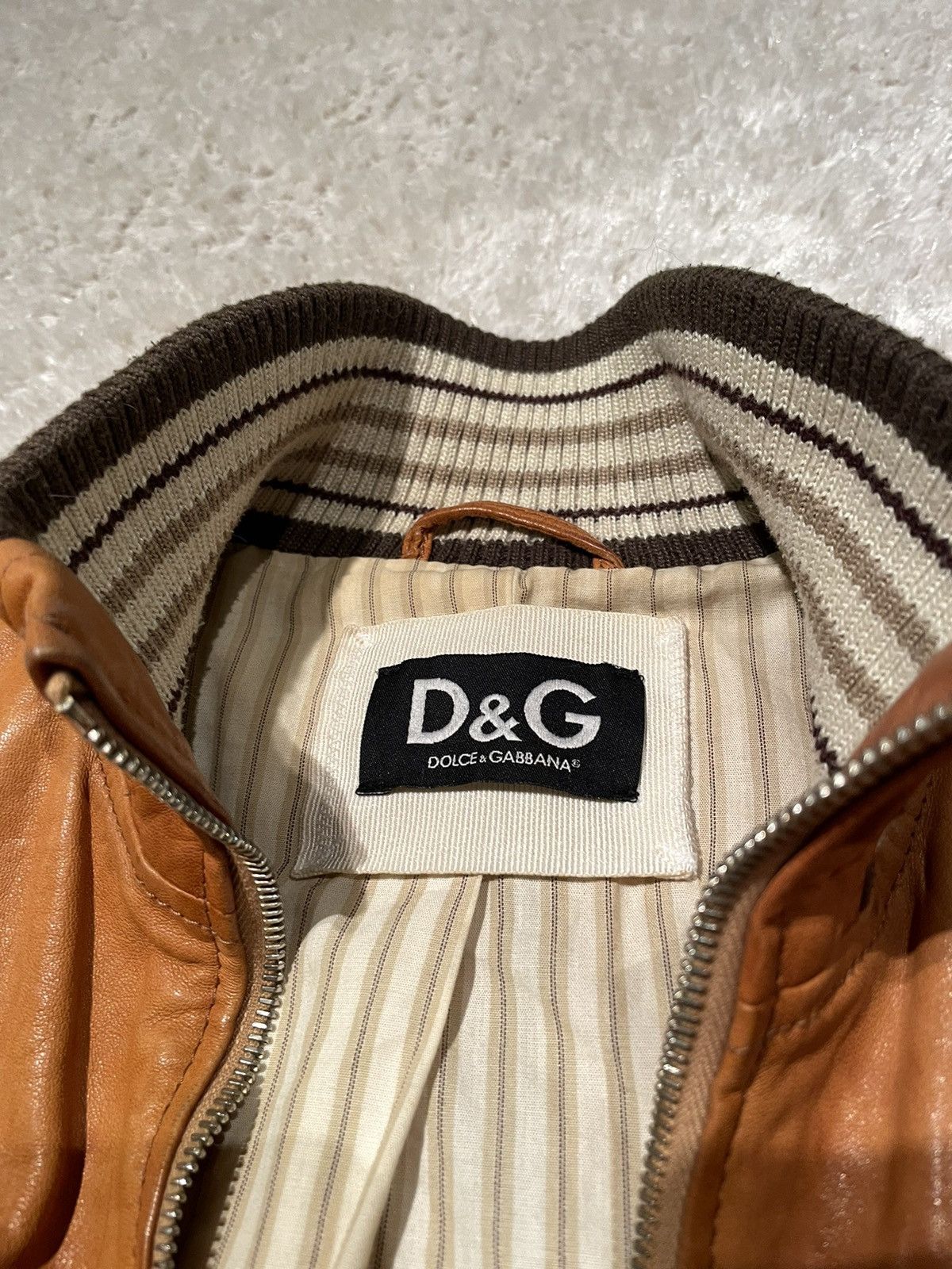 Dolce & Gabbana × Vintage 💎 Dolce & Gabbana Vintage Leather Jacket IT 44 Size M / US 6-8 / IT 42-44 - 4 Thumbnail