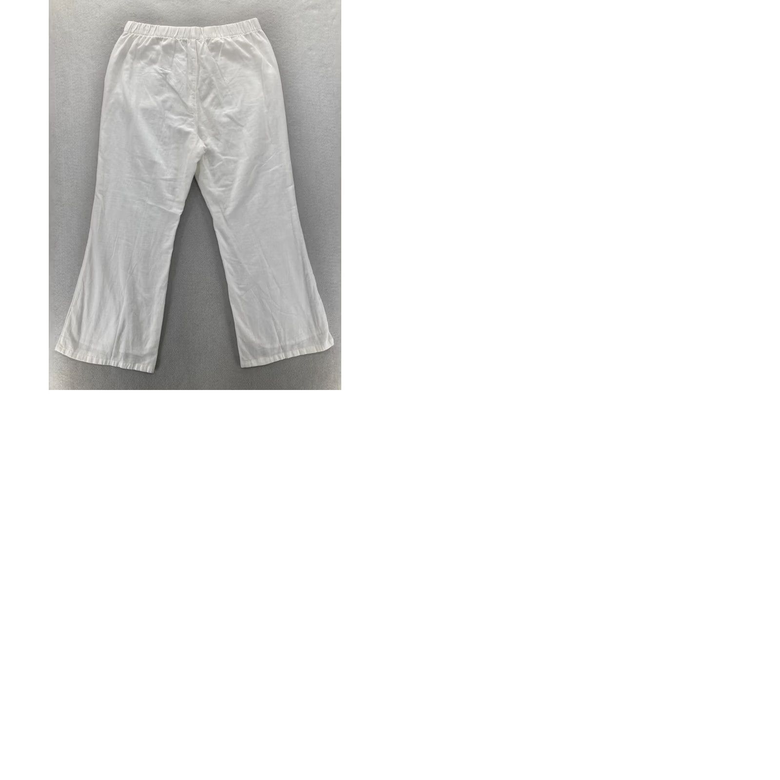 American Eagle Outfitters American Eagle Wide Leg Pant Women's Large White Linen Blend Flowy Beachy Travel Size 24" / US 00 / IT 34 - 9 Thumbnail